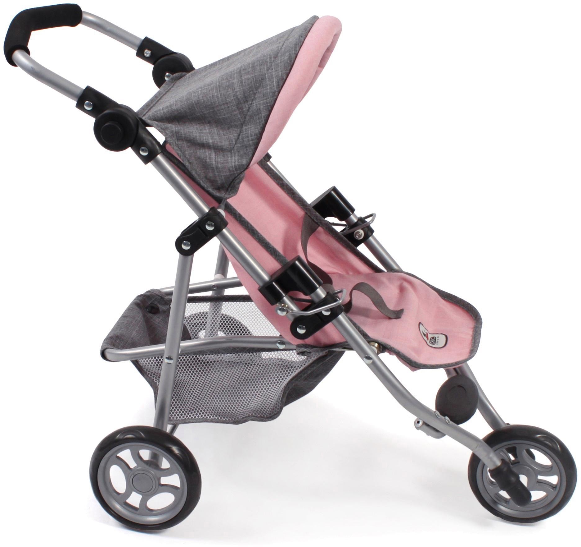 CHIC2000 Puppenbuggy »Jogging-Buggy Lola, Grau-Rosa«, mit klappbarem Verdeck