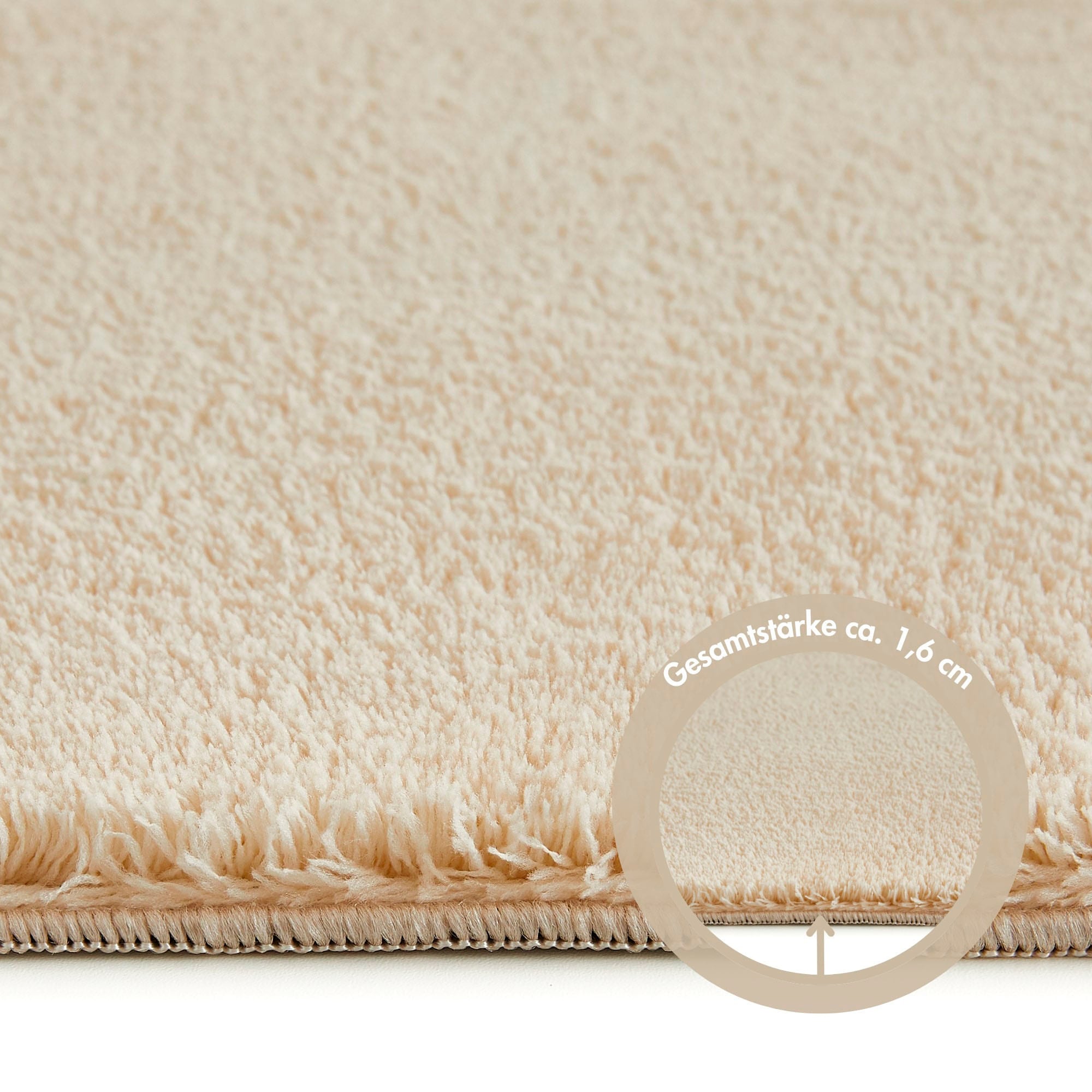 Andiamo Teppich »Arezzo«, rechteckig, 16 mm Höhe, Uni Farben, weicher Flor, waschbar, ideal im Wohnzimmer & Schlafzimmer