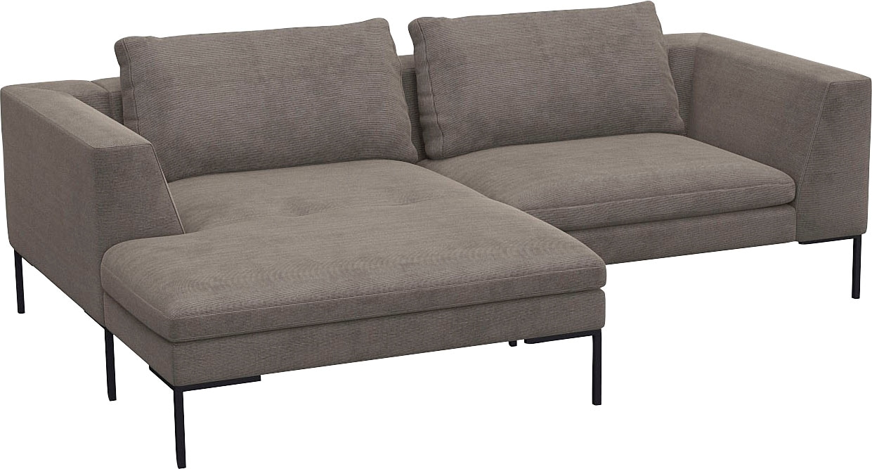 FLEXLUX Ecksofa »Loano, superbequemer Sitzkomfort durch Kaltschaum im Sitz, L-Form«, modernes Sofa, frei im Raum stellbar, lose Kissen, hoher Fuß