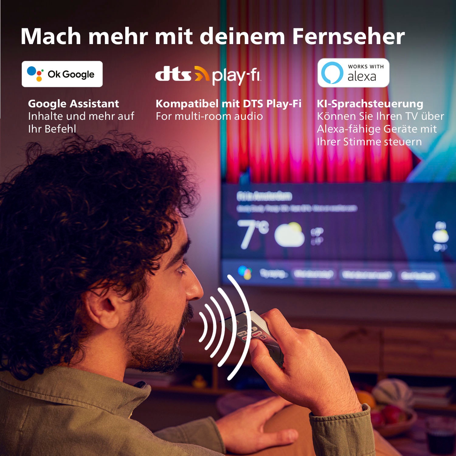 10. Bild von Philips OLED-Fernseher, 121 cm/48 Zoll, 4K Ultra HD, Android TV-Smart-TV, 3-seitiges Ambilight