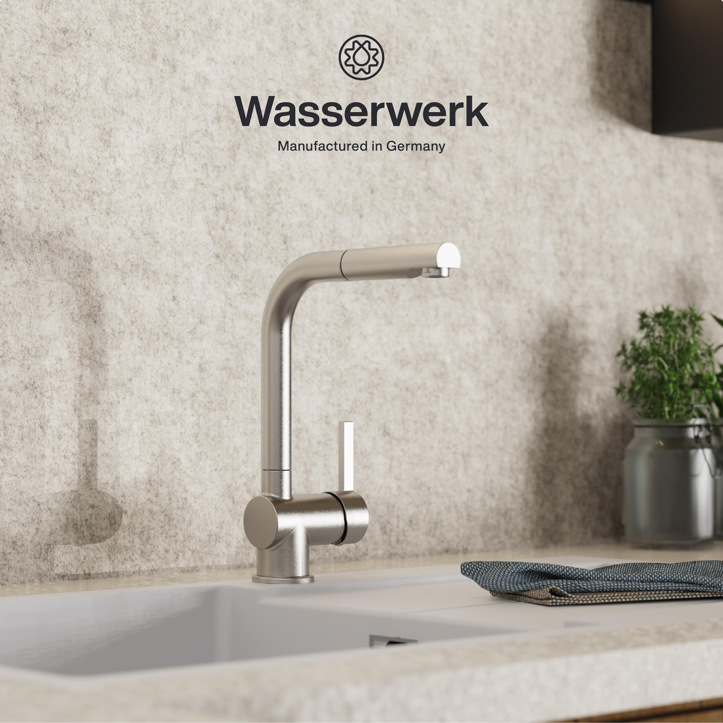 WASSERWERK Spültischarmatur »WK 4, Wasserhahn, Küche, Einhebelmischer« 360° schwenkbar, Cold-Start-Funkt., herausziehbar