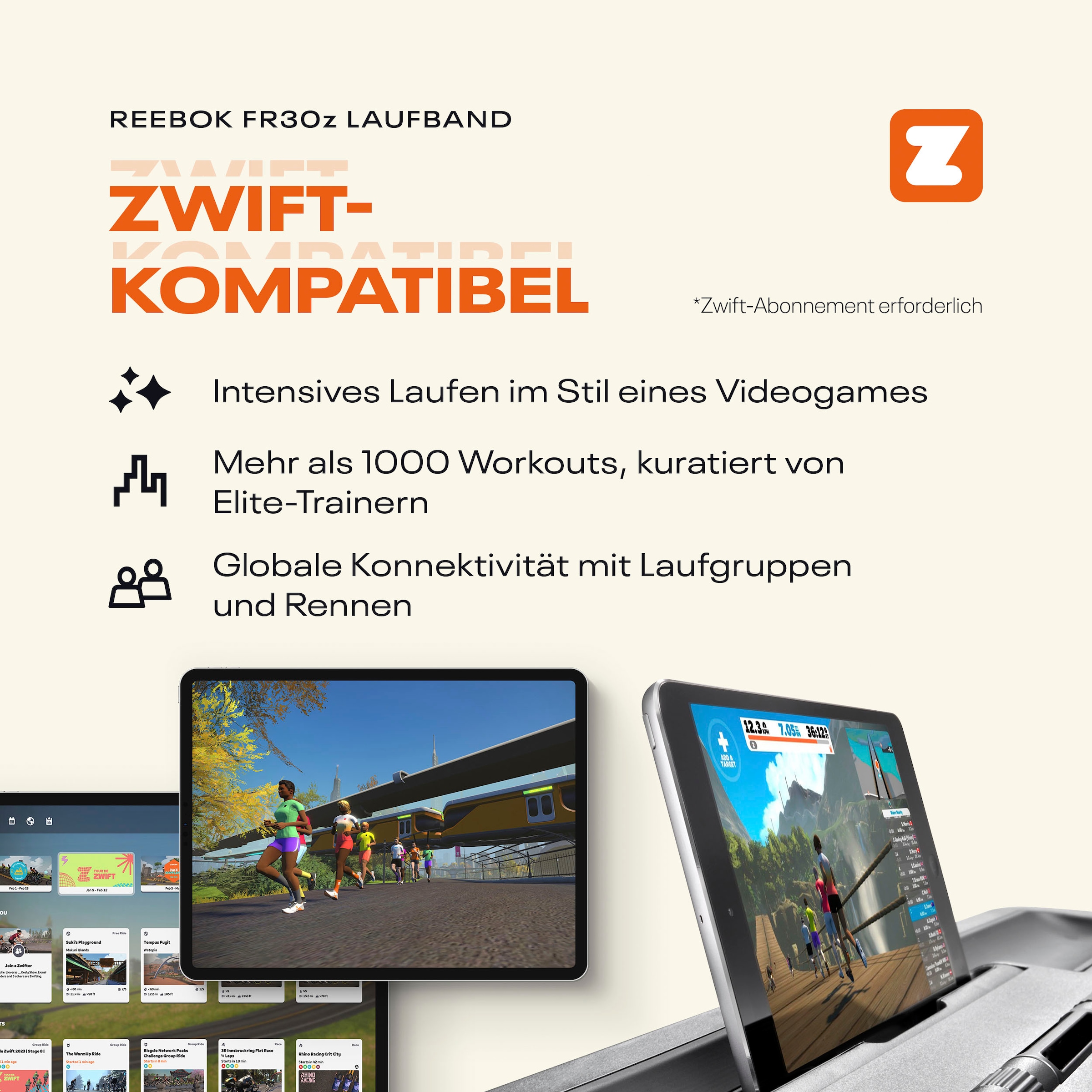 Reebok Laufband »FR30z Floatride« bis max. 20 km/h, mit Steigung, 150 kg max. Benutzergewicht