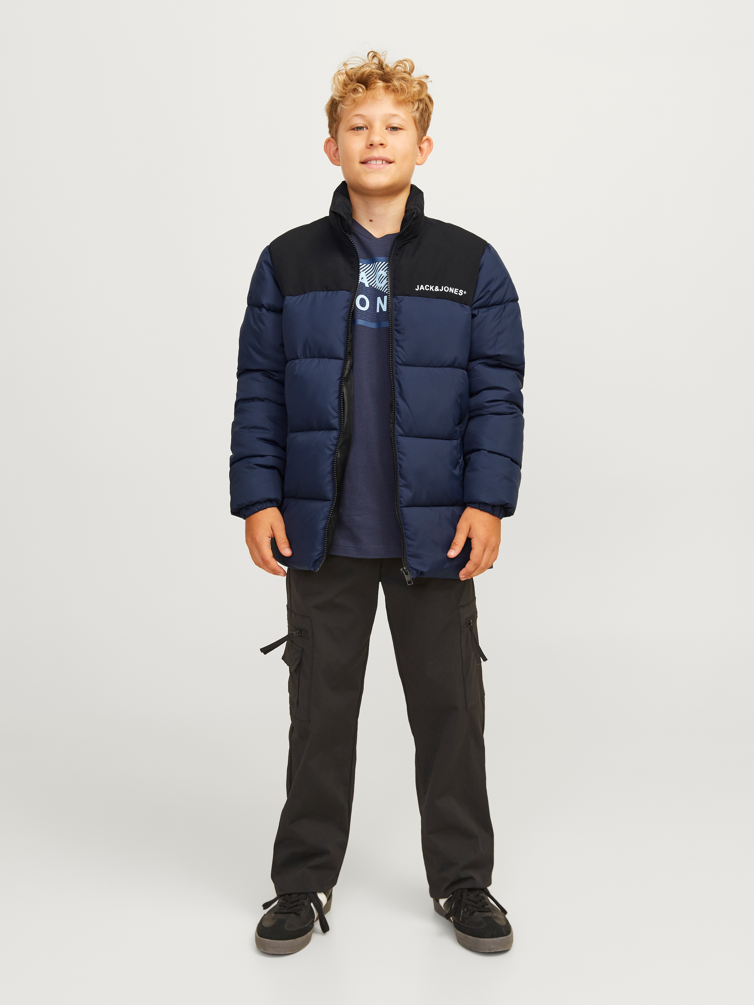 Jack & Jones Junior Outdoorjacke »JJMOON STAND COLLAR PUFFER JNR«, ohne Kapuze