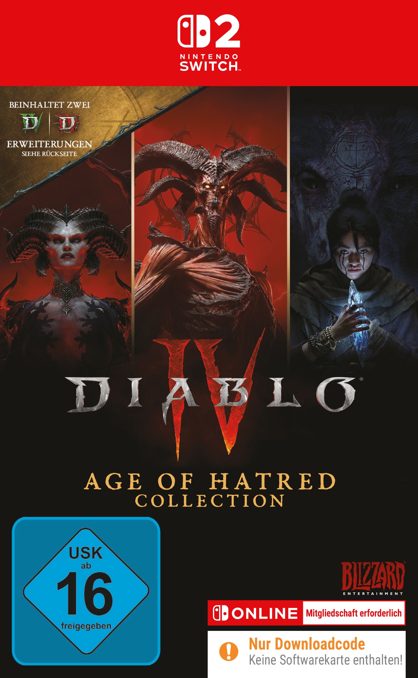 ACTIVISION BLIZZARD Spielesoftware »Diablo IV Age of Hatred Collection (Code in a Box) (Switch 2)« Nintendo Switch 2