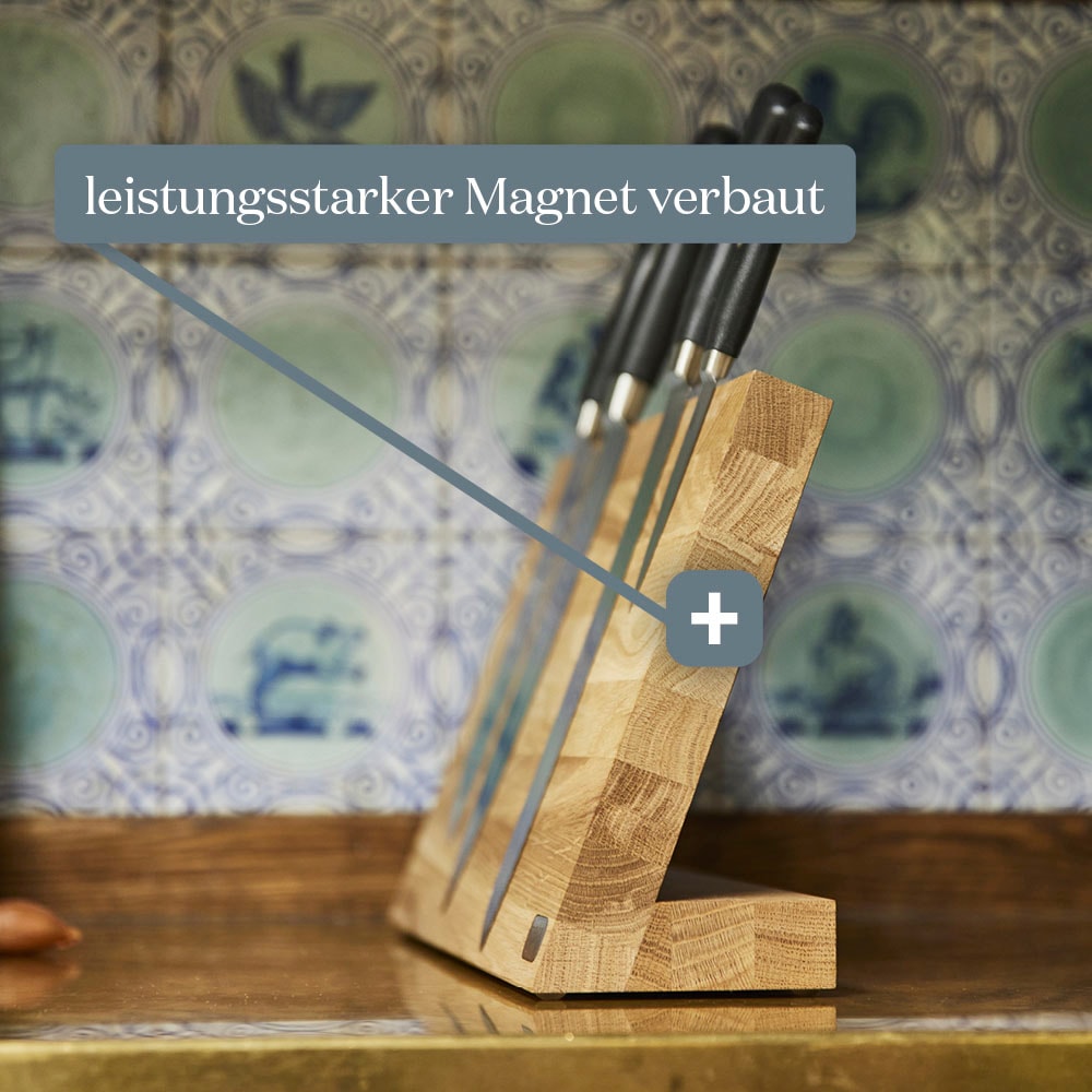 Siena Home Magnet-Messerblock »MONZA«, 1 tlg., aus FSC®-zertifiziertem Eichenholz, FSC® 100 %, Lieferung ohne Messer