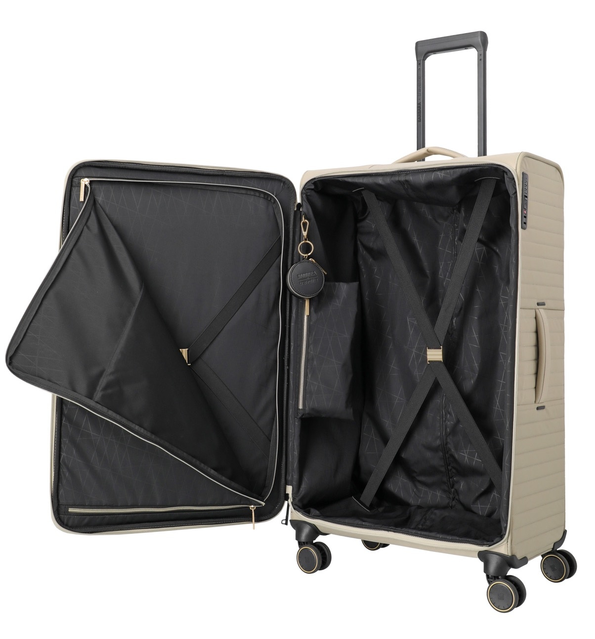 travelite Weichgepäck-Trolley »BARBARA & travelite | BARBARA STEPP, verschiedene Größen und Farben«, 4 Rollen, Weichgepäck-Koffer Schlüsselanhänger Volumenerweiterung bei S/M