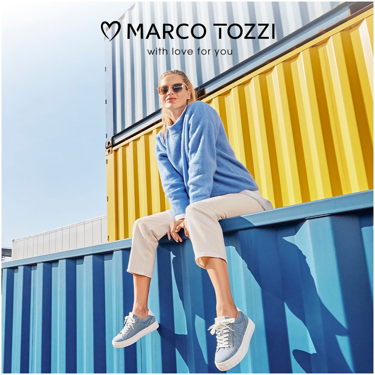MARCO TOZZI Plateausneaker, mit trendiger Ziernaht, Freizeitschuh, Halbschuh, Schnürschuh