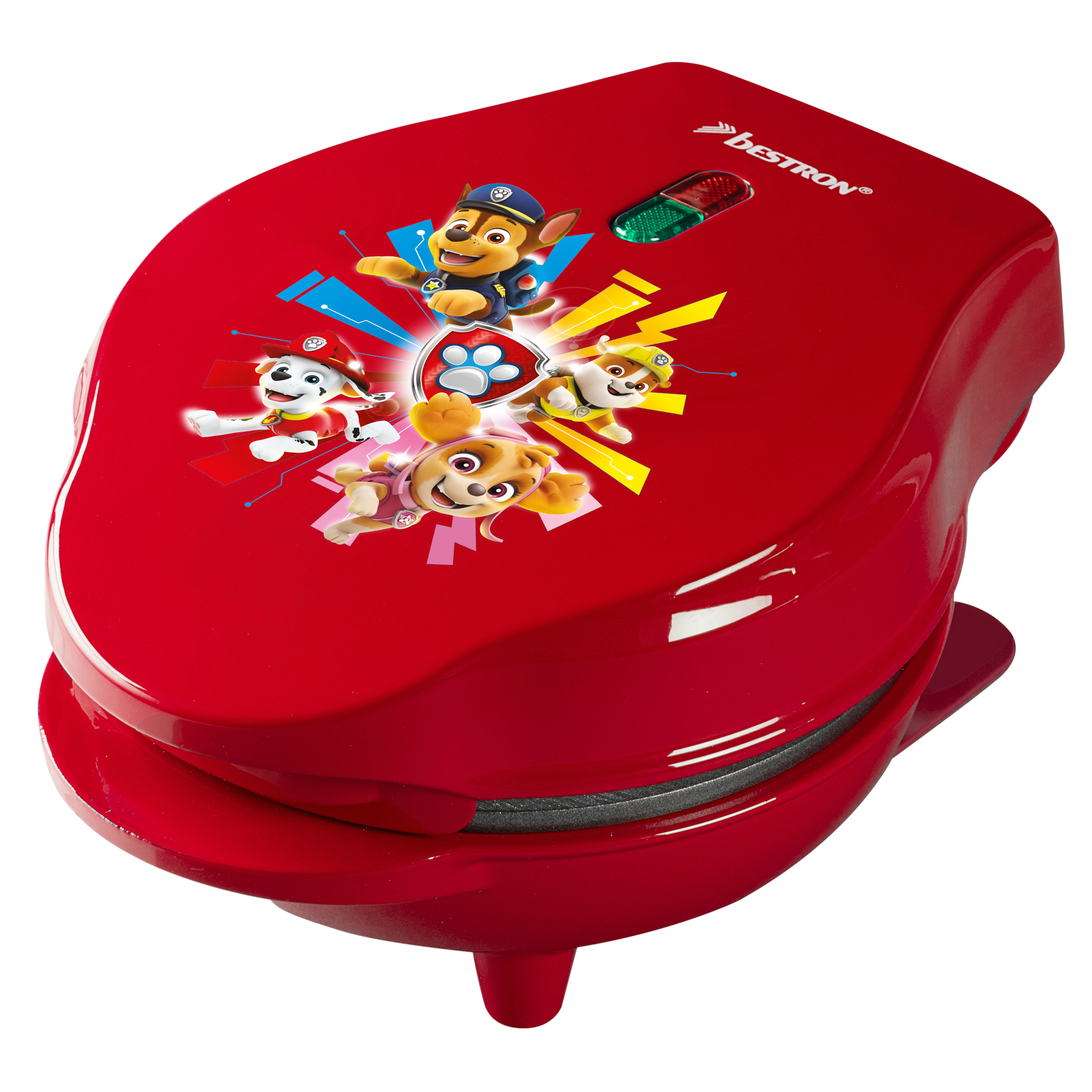 bestron Waffeleisen »APP500R Paw Patrol«, 550 W, im einzigart. Design, für Kindergeburtstage, Ostern & Weihnachten, Rot