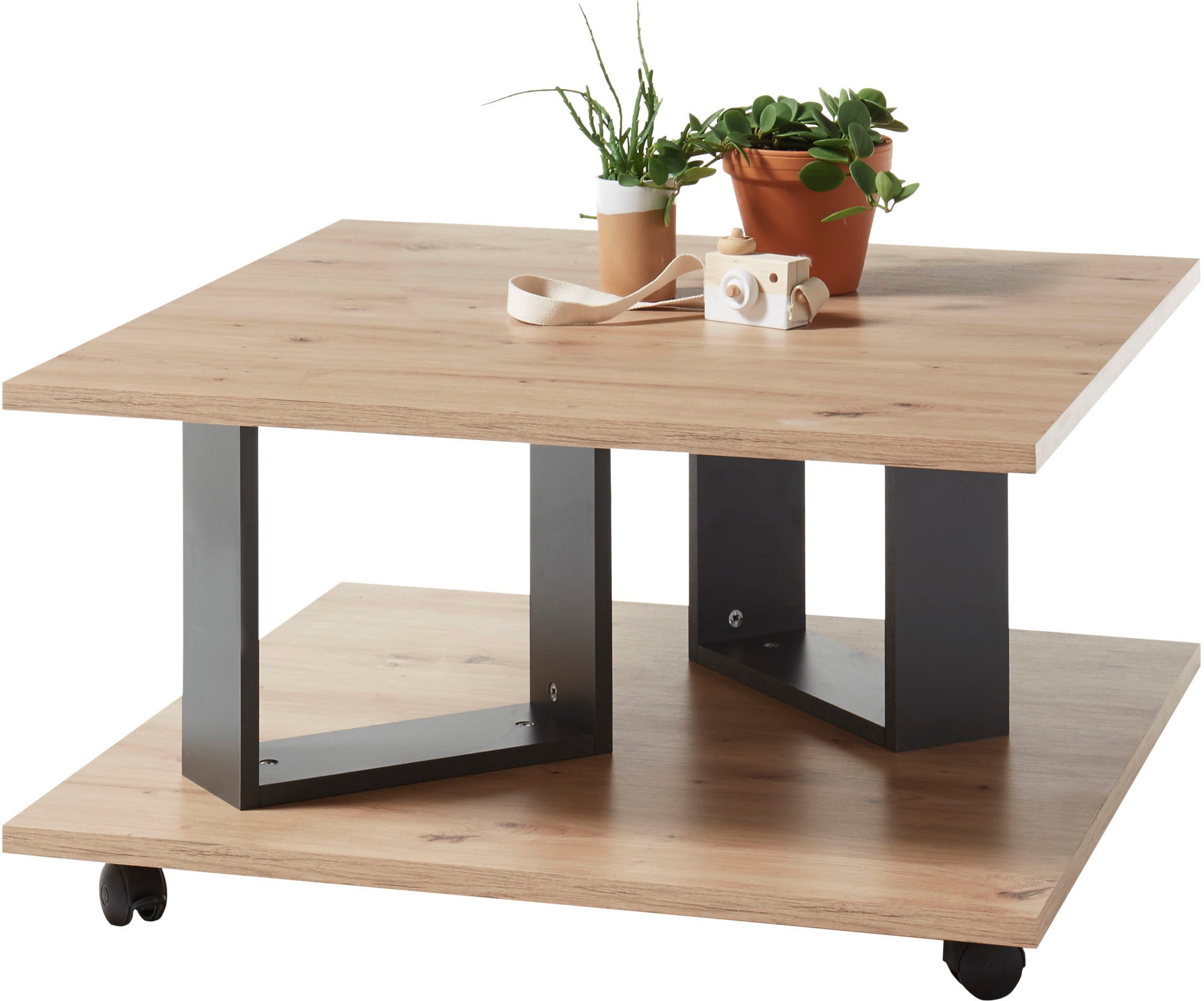 Stolkom Couchtisch »Zera«, rollbar, Tisch in Eiche Artisan Dekor günstig online kaufen