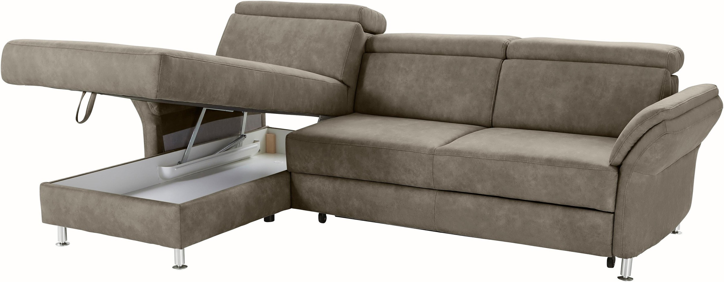 sit&more Ecksofa »Avignon L-Form«, Kopfteilverstellung, wahlweise mit Bettfunktion und Bettkasten