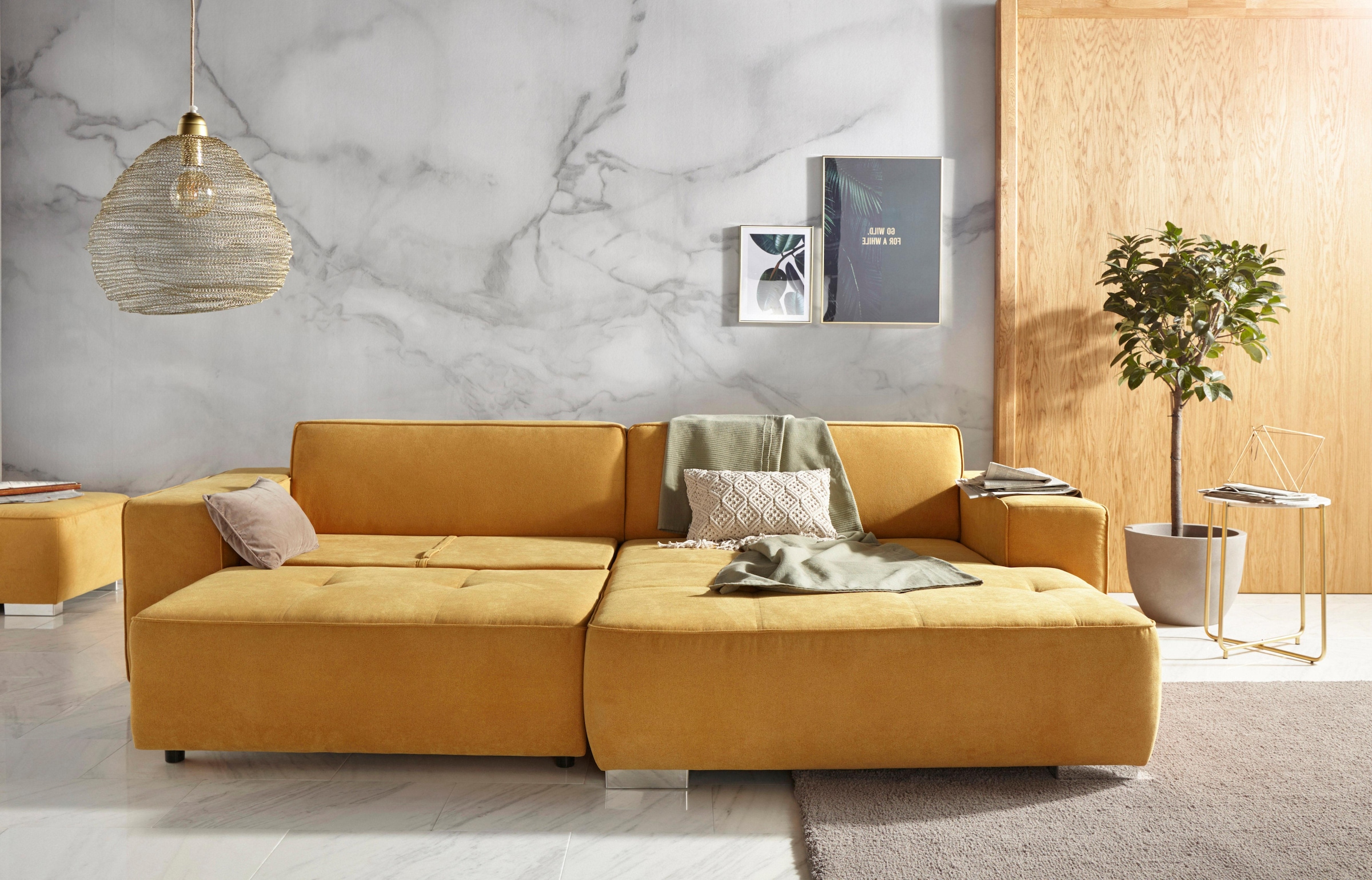 INOSIGN Ecksofa »Sapporo L-Form«, wahlweise Bettfunktion oder Sitztiefenver günstig online kaufen