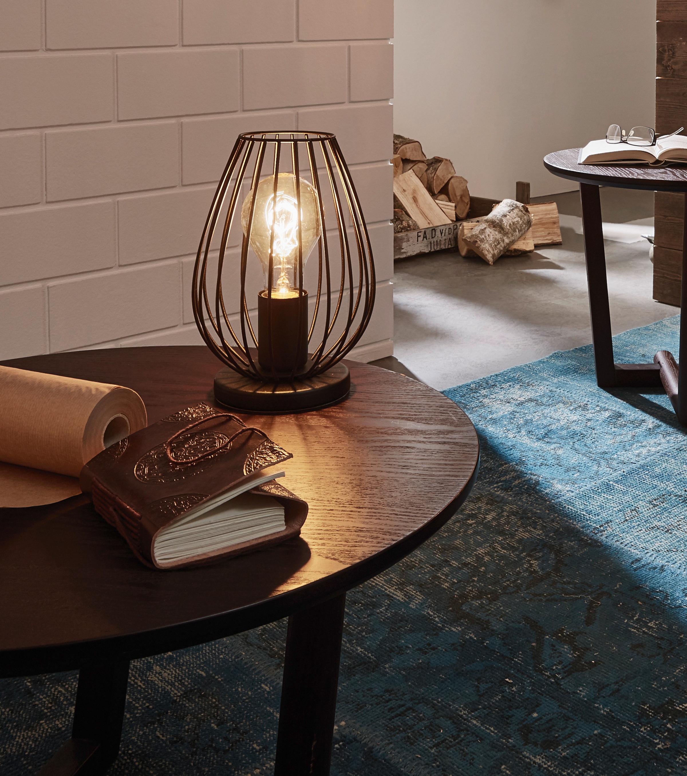 EGLO Tischleuchte »NEWTOWN Tischlampe, schwarz, Stahl, E27, Schalter, Nacht günstig online kaufen