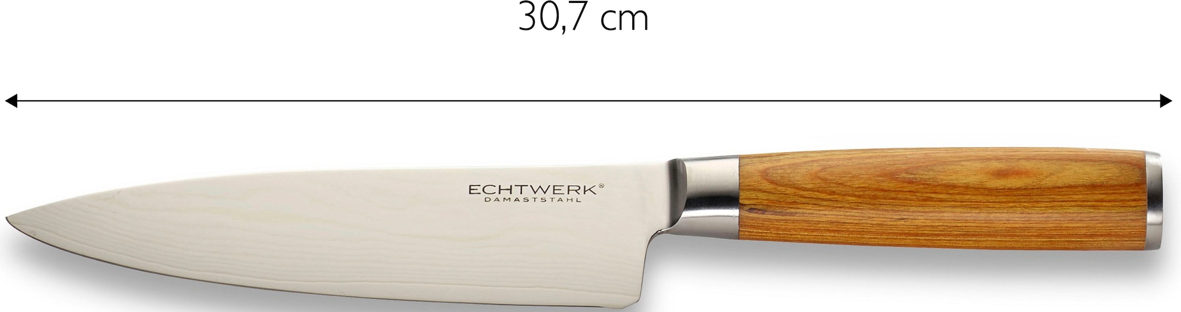 ECHTWERK Messer-Set »Damaszener« Küchenmesser-Set mit Holzgriffen in natürlicher Optik