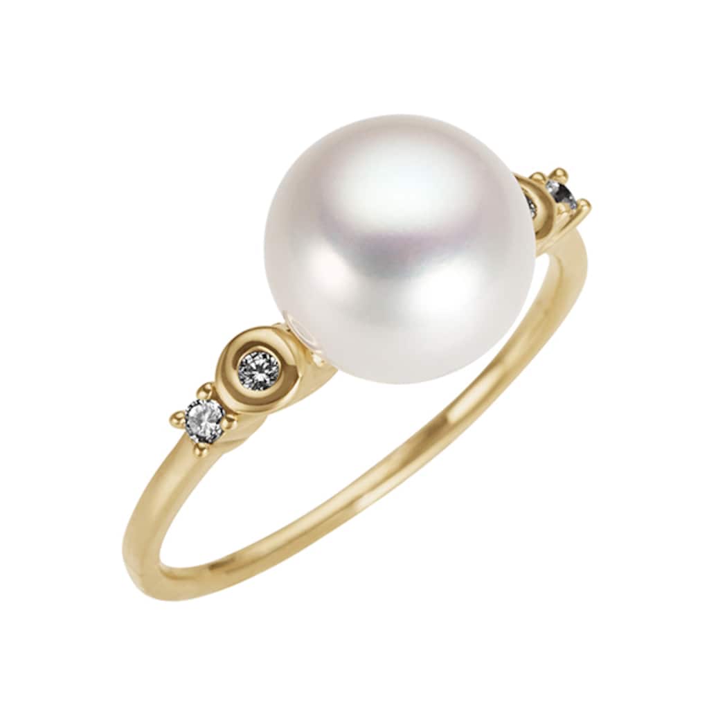 Firetti Perlenring »Schmuck Geschenk Gold 585 Fingerring Damenring Perle«