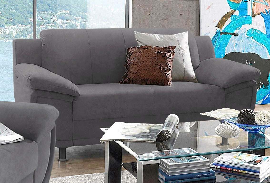 TRENDMANUFAKTUR 2-Sitzer »Rondo, Breite 178 cm, breite Armlehnen, Füße schwarz« Couch wahlweise mit Federkern und in verschiedenen Bezügen bestellbar