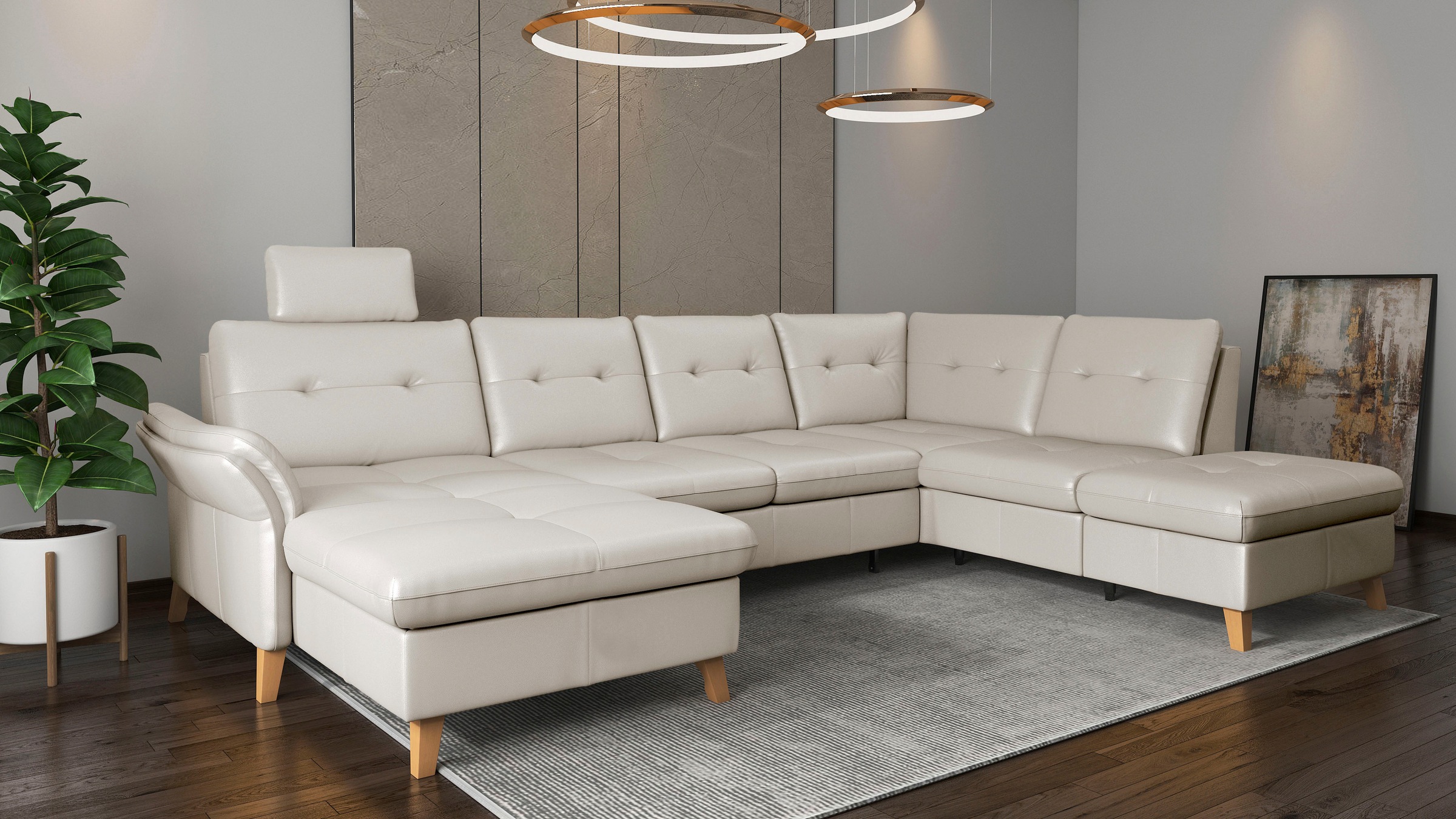 sit&more Wohnlandschaft »Göteborg«, inkl. Sitztiefenverstellung, wahlweise mit Bettfunktion & Bettkasten