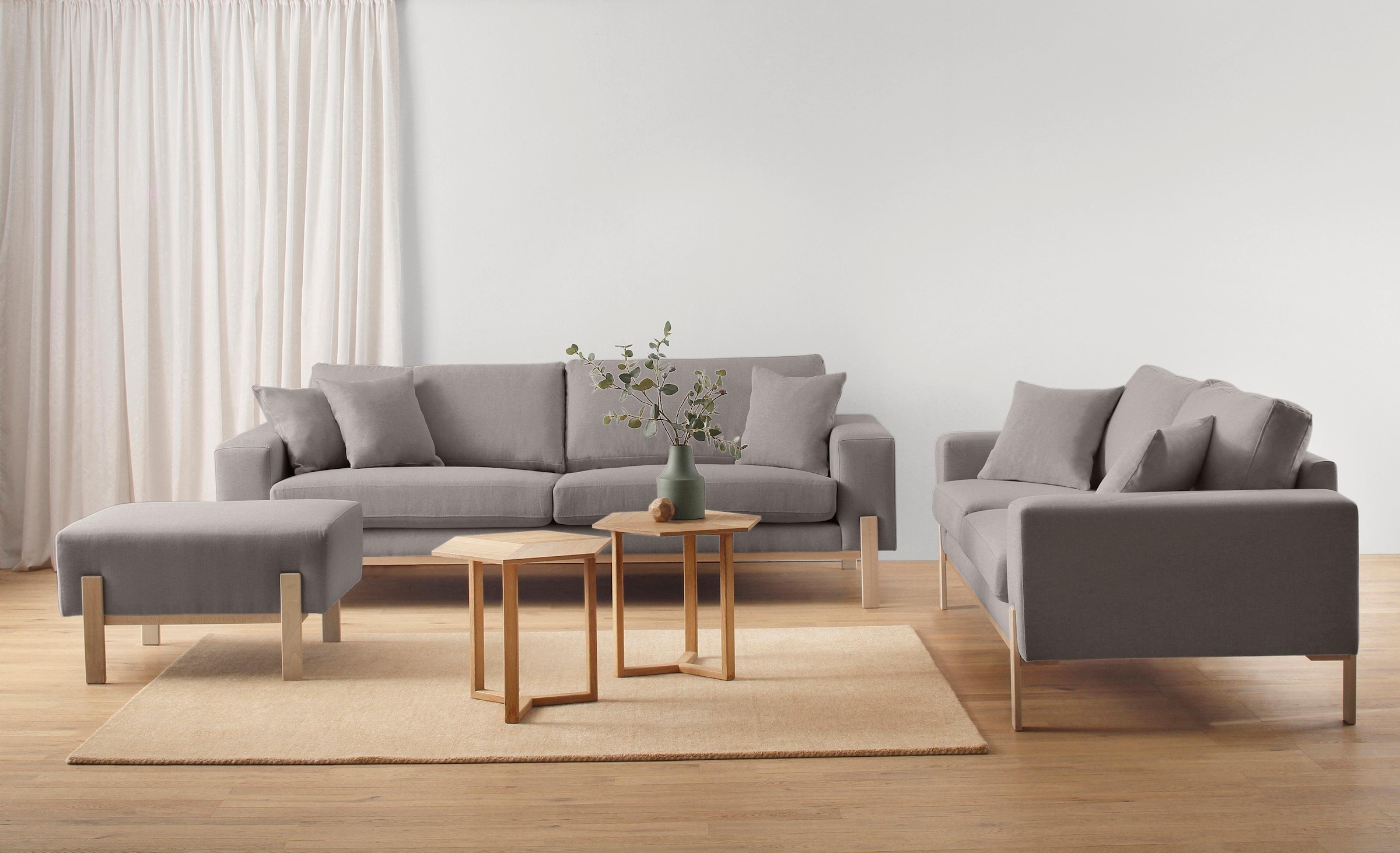 OTTO products Hocker "Hanne", Verschiedene Bezugsqualitäten: Baumwolle, rec günstig online kaufen