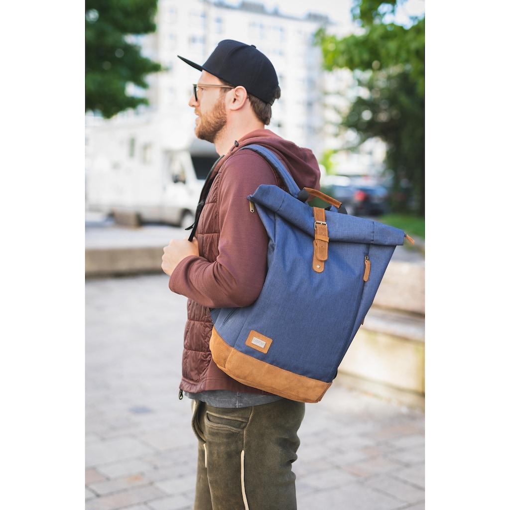 Fillikid Wickelrucksack »Berlin, navy melange«, Reflektoren