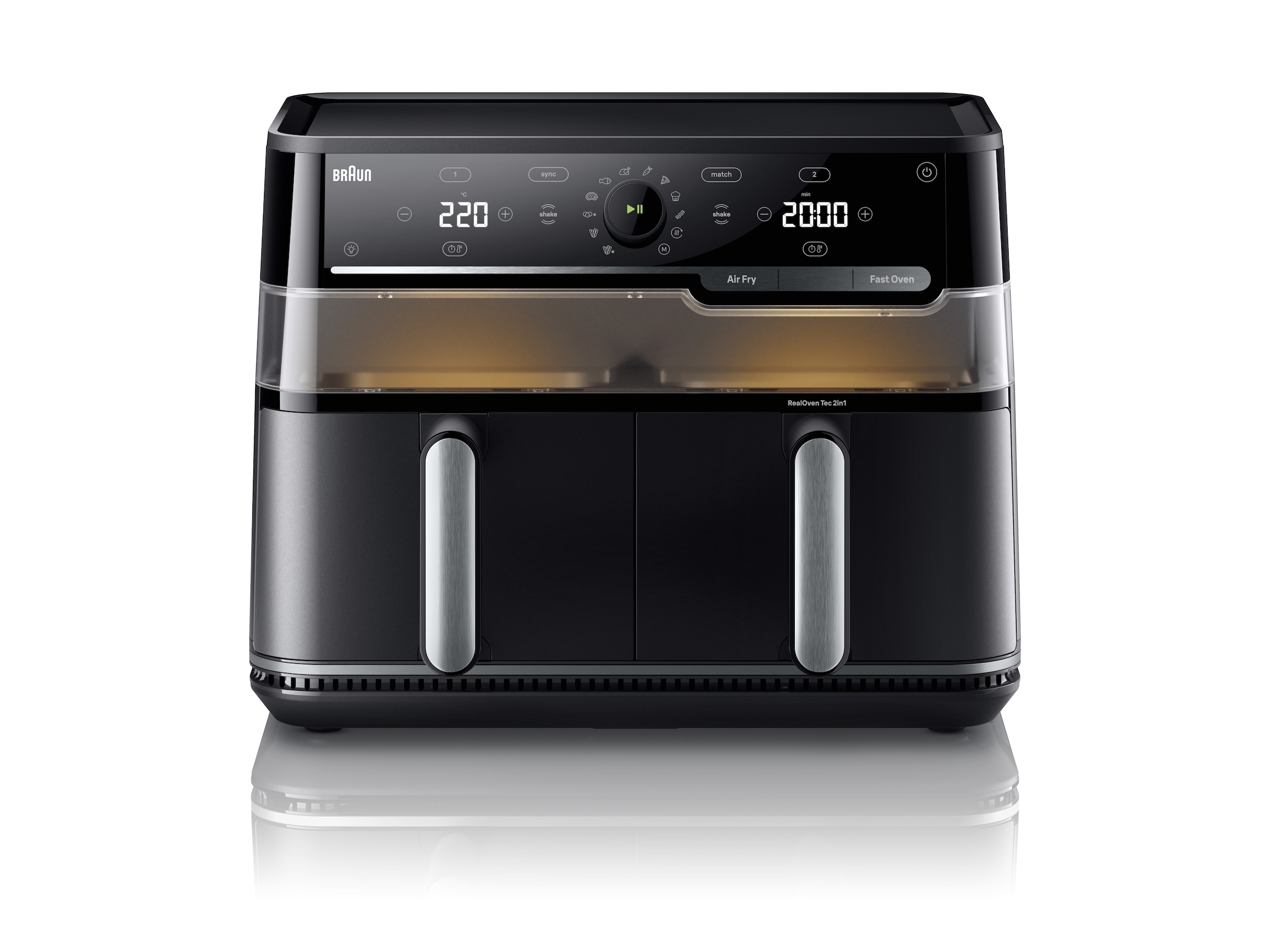 Braun Heißluftfritteuse »TwinCook TD5053IBK« 2850 W 2 in 1-Gerät: Frittieren & Backen, Sichtfenster, Sync & Match Funktion