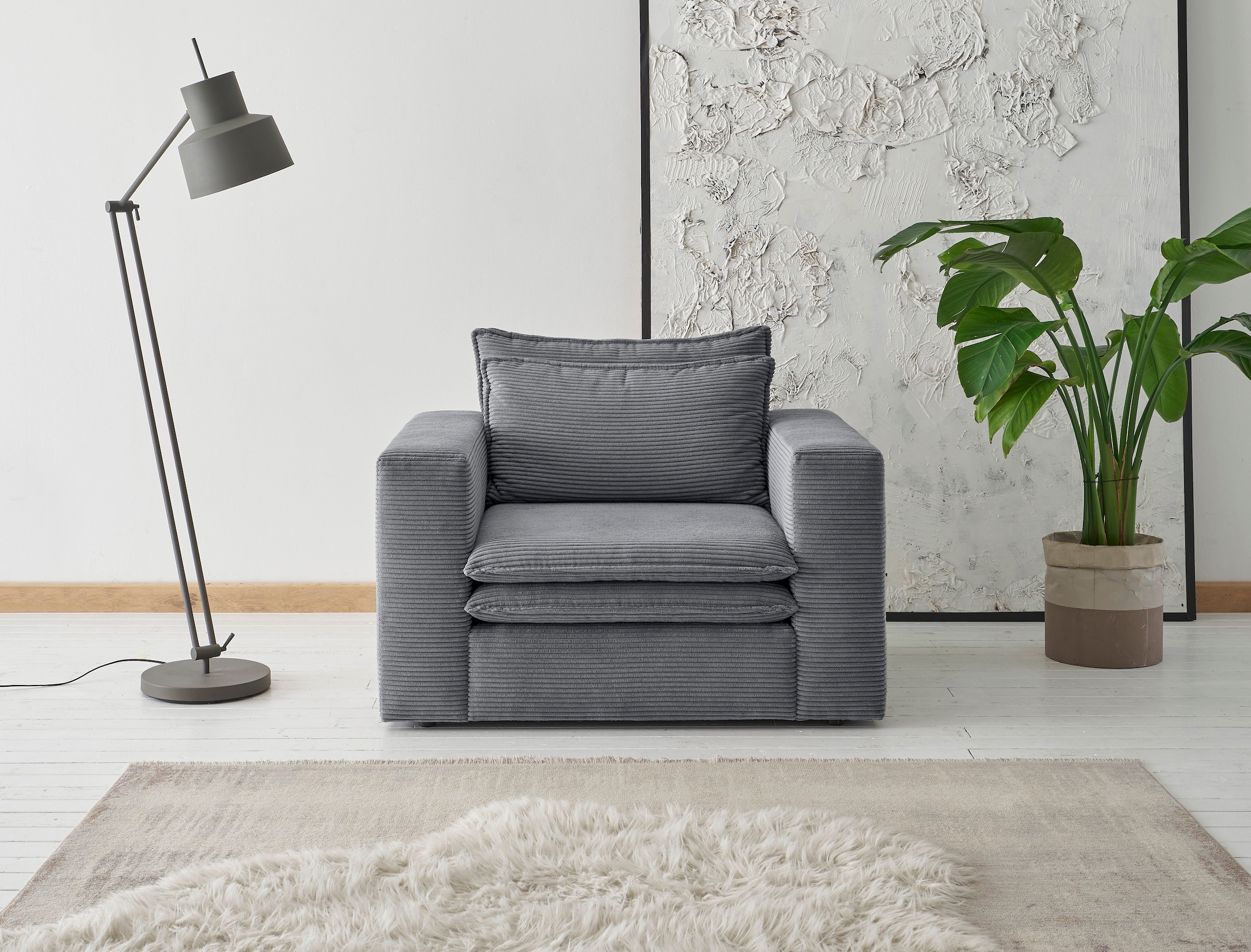 Home affaire Sessel »PIAGGE« Hochwertiger Cord- passend zur Serie PIAGGE günstig online kaufen