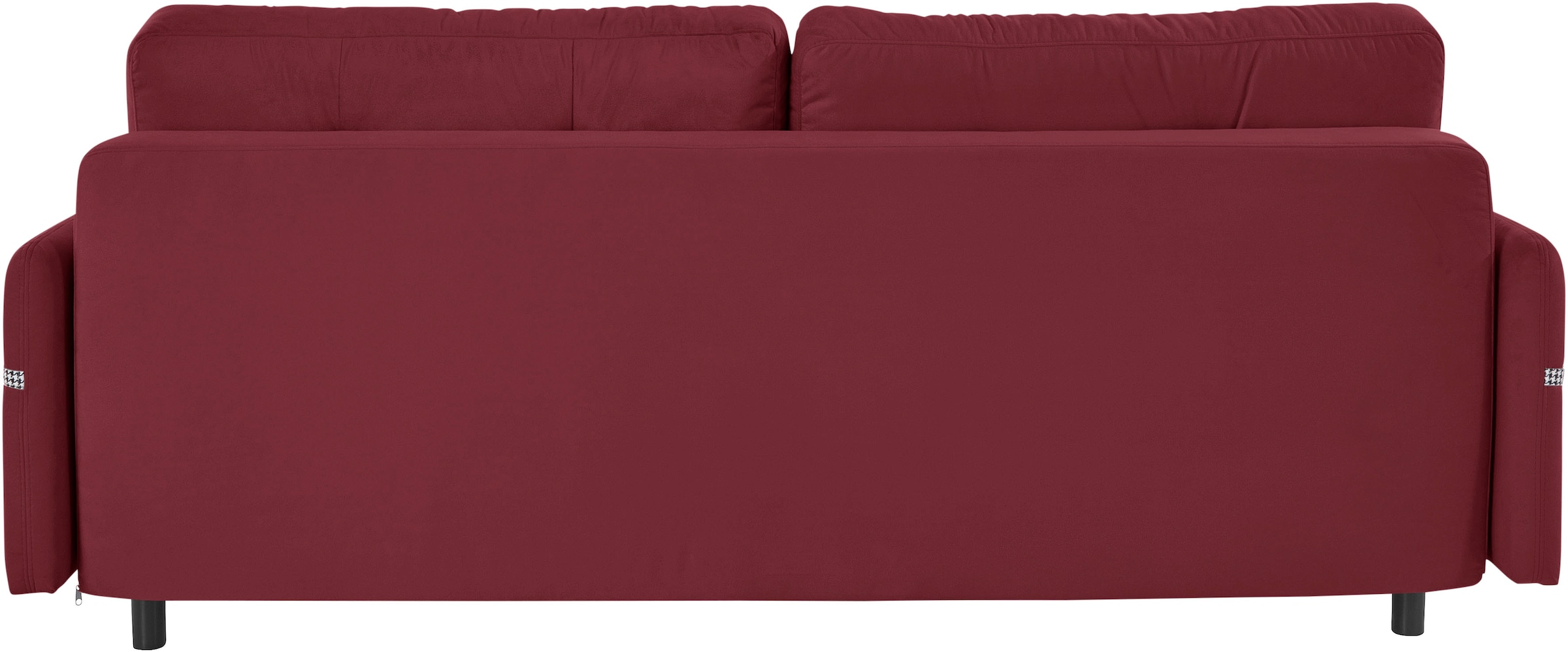 INOSIGN Schlafsofa »Emily«, incl. Bettfunktion und Bettkasten, Seitentache im Armteil, Federkern