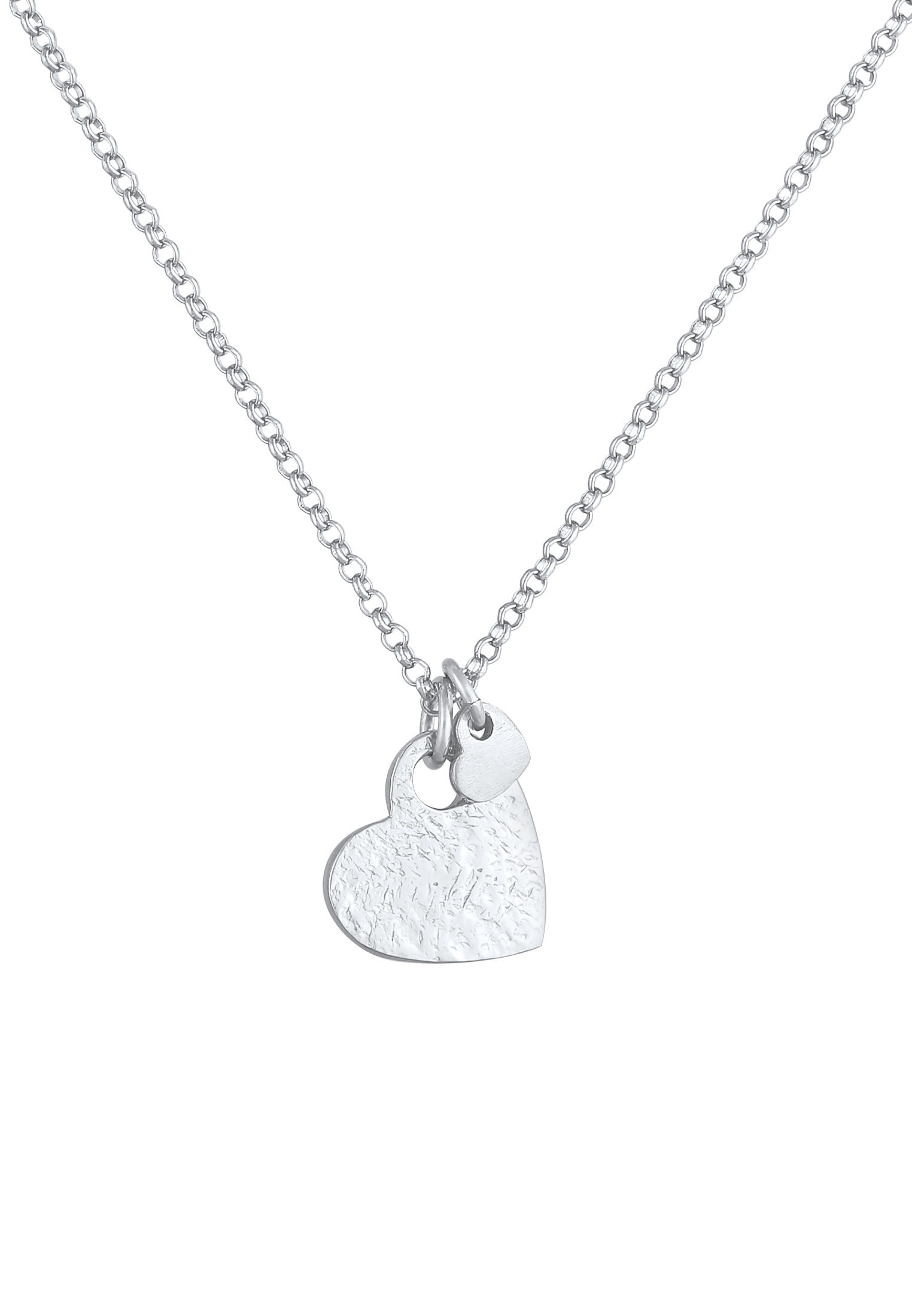 Elli Kette mit Anhänger »Herzen Love Liebe Organic Look 925 Silber«
