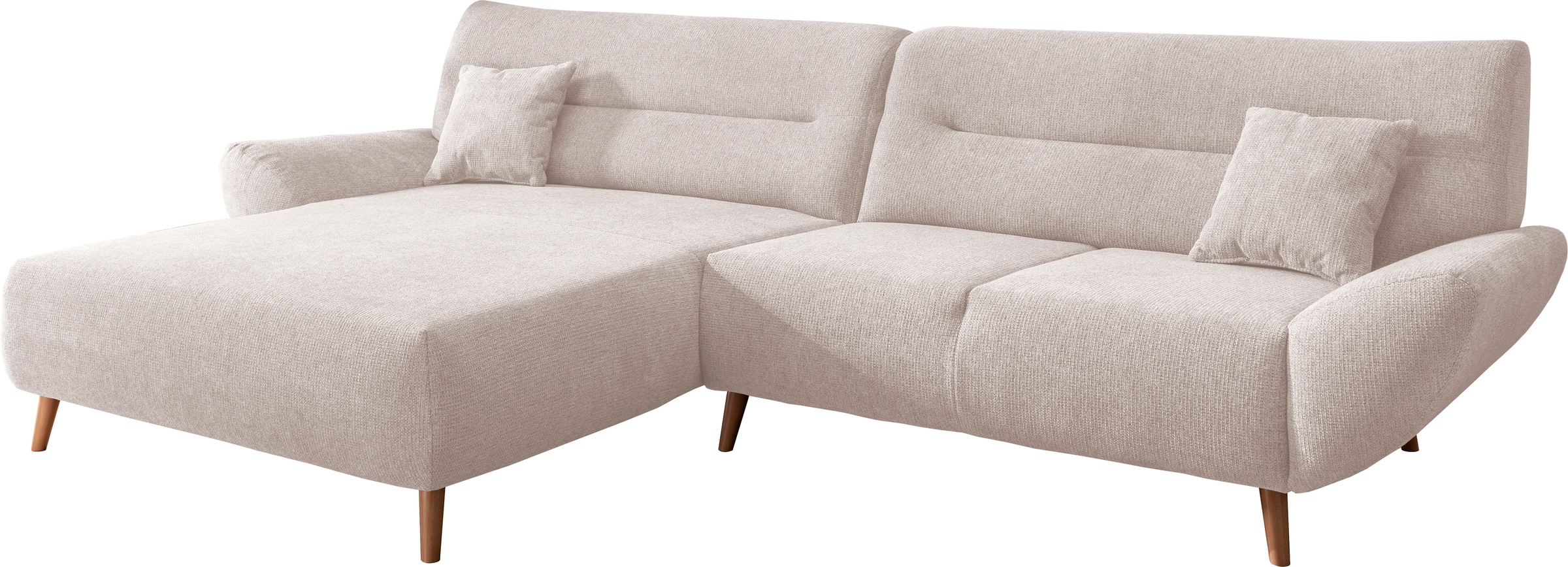 INOSIGN Ecksofa »Drago, elegant und zeitlos, komfortabel, Holzfuß, L-Form«, günstig online kaufen
