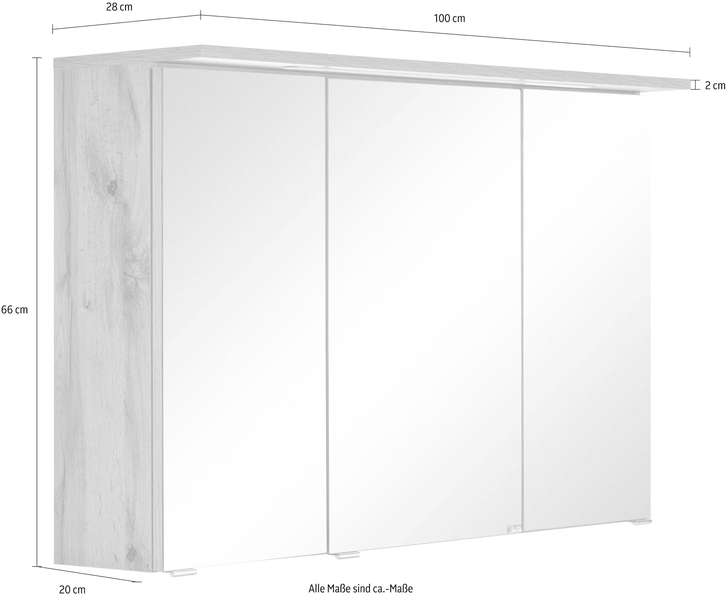 welltime Spiegelschrank »Lucca« mit LED Beleuchtung