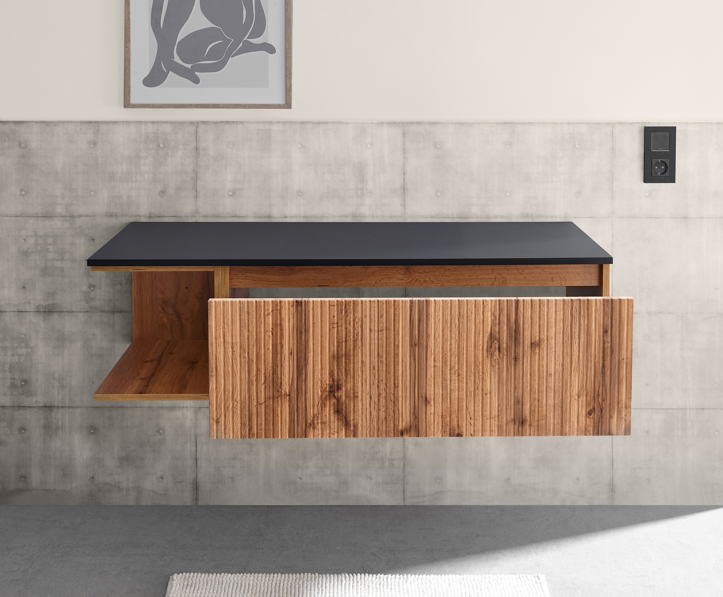 BASIC by Balculina Waschbeckenunterschrank »Loris BxHxT 120x34x47 cm« 1 Stk. tlg. Breite 120cm, Softclose, L/R montierbar