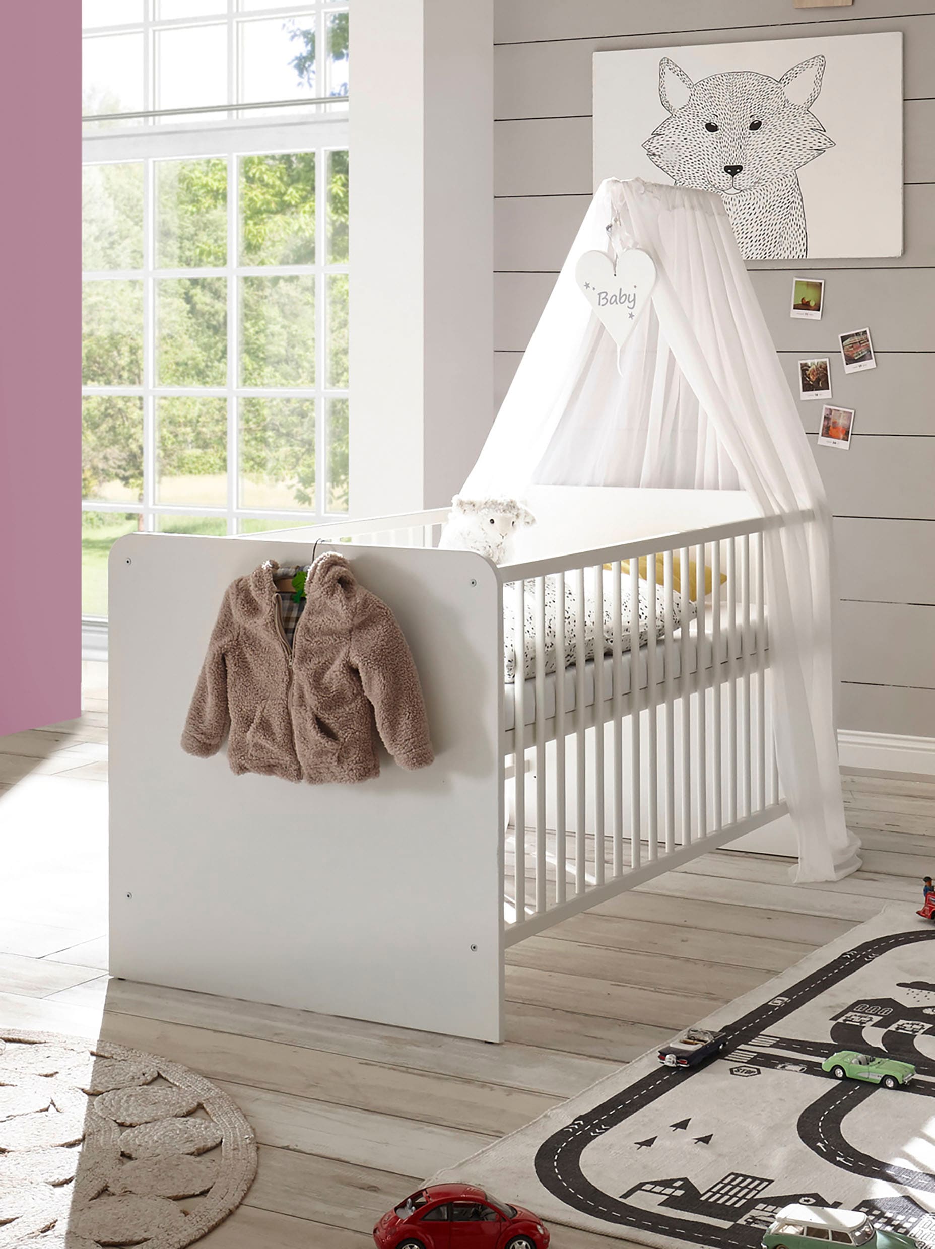 Begabino Bettgestell »Paula Babybett« weiß 70x140 cm, Babybett inklusive La günstig online kaufen