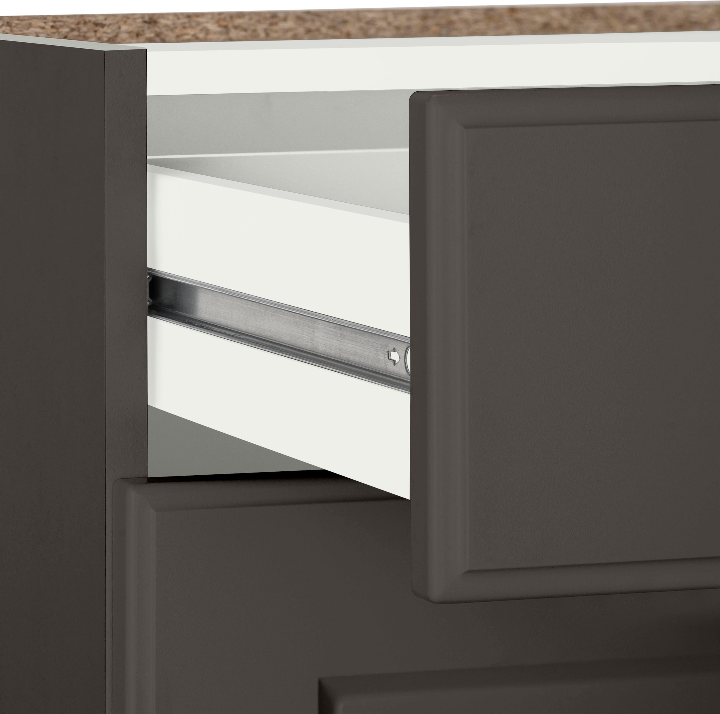 wiho Küchen Auszugsunterschrank »Erla«, 50 cm breit mit Kassettenfront, 2 großen Auszügen, ohne Arbeitsplatte