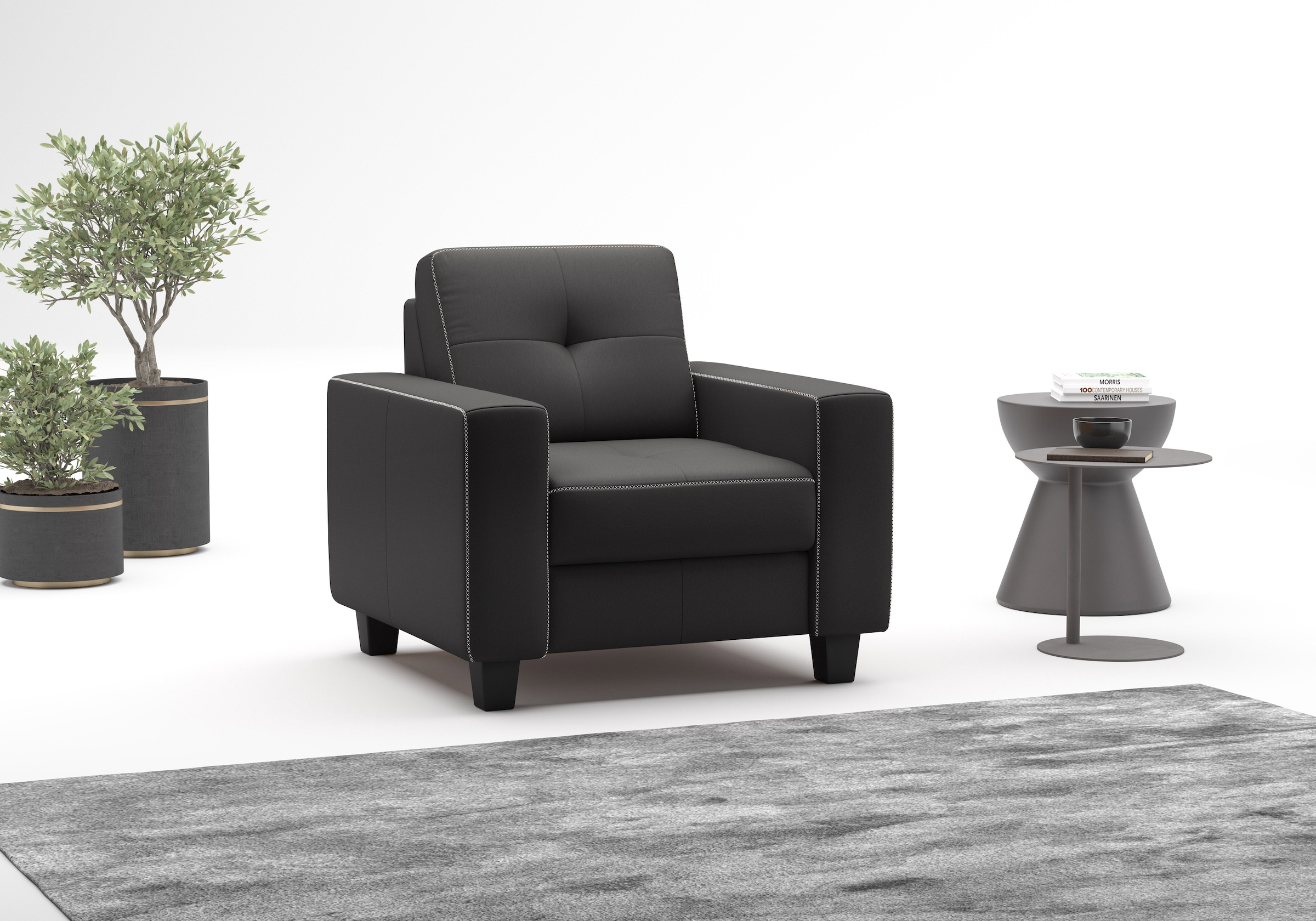 PLACES OF STYLE Sessel »Varese« Kreuznaht in beige günstig online kaufen