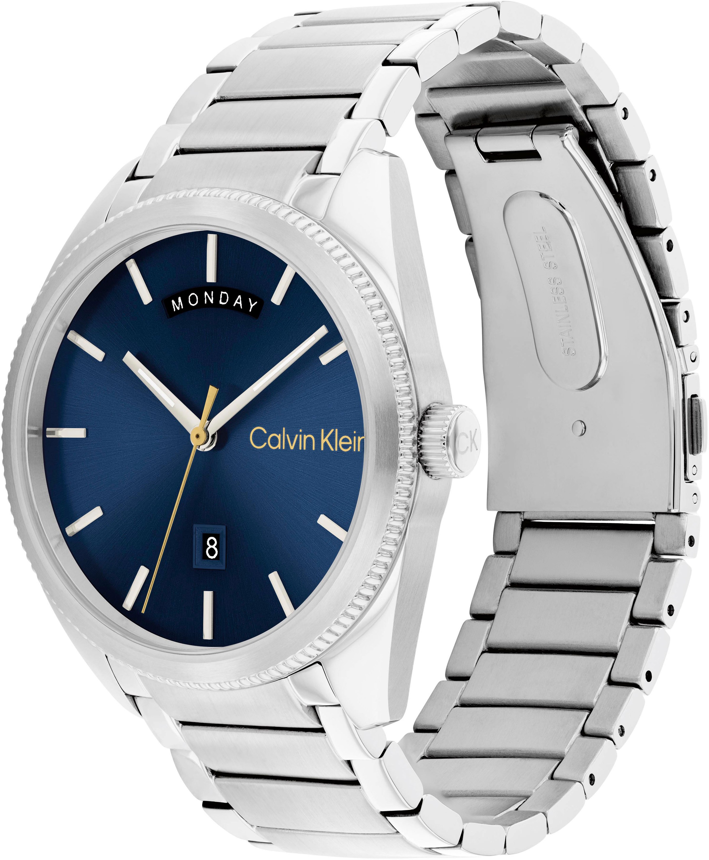 Calvin Klein Quarzuhr »TIMELESS« Armbanduhr, Herrenuhr, Datum, Mineralglas, Edelstahlarmband