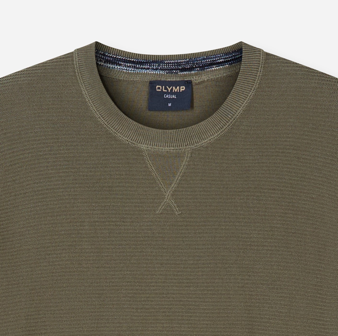 OLYMP Rundhalspullover »OLYMP Strick Casual« mit modischem Strukturmuster