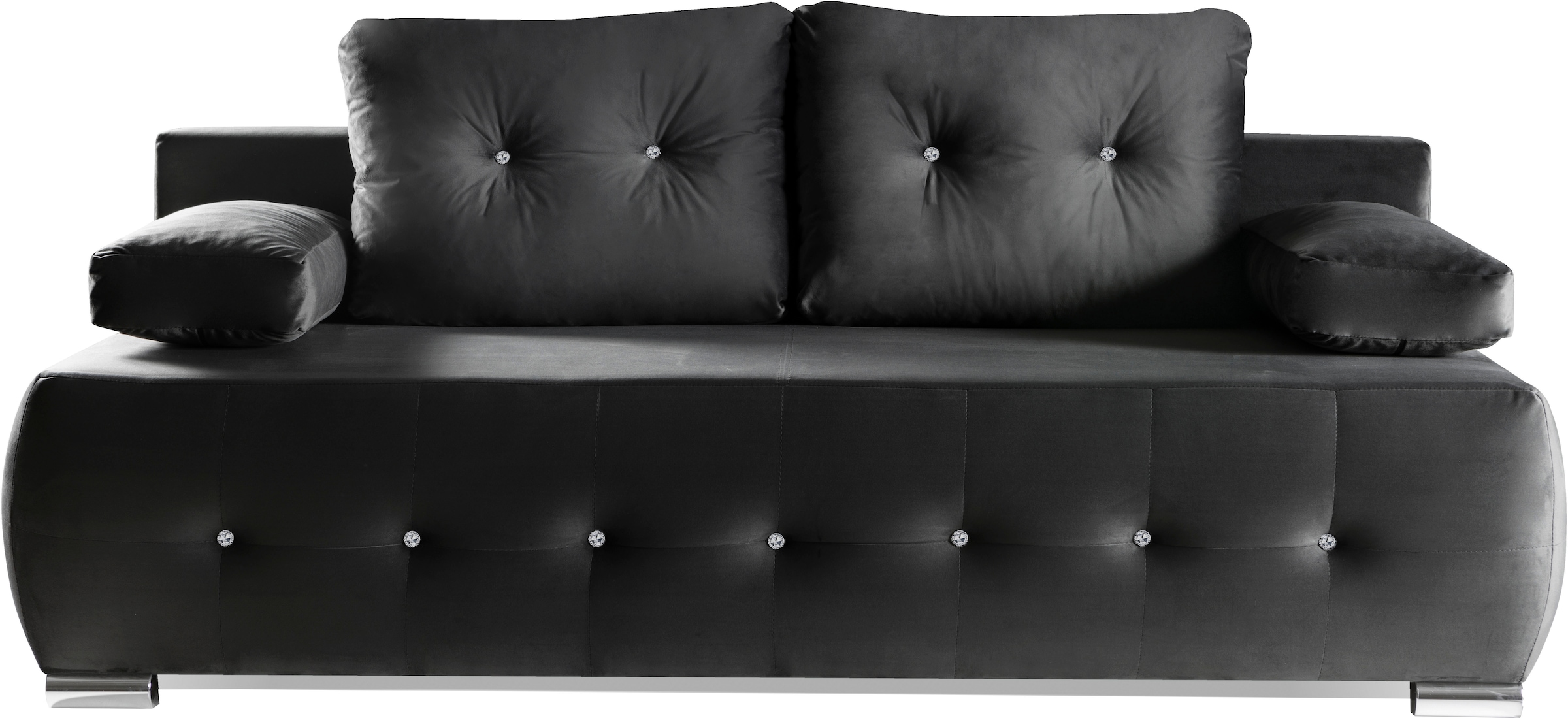WERK2 Schlafsofa »Monaco«, 2-Sitzer Schlafcouch mit Bettkasten & funkelnden Ziersteinchen