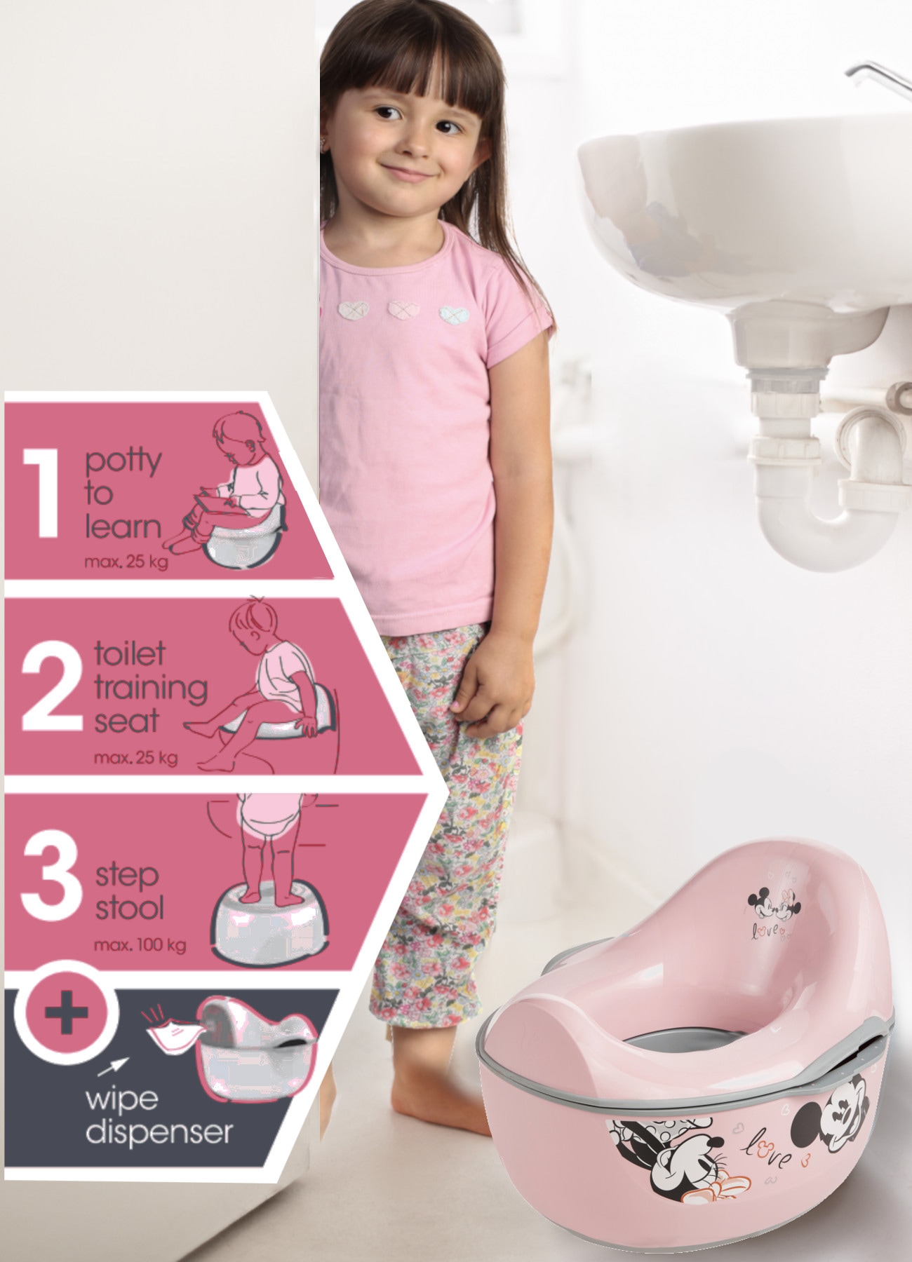 Made babytopf FSC® minnie nordic 4in1, Wald - Europe, weltweit Toilettentrainer in kaufen pink«, schützt - keeeper »kasimir deluxe