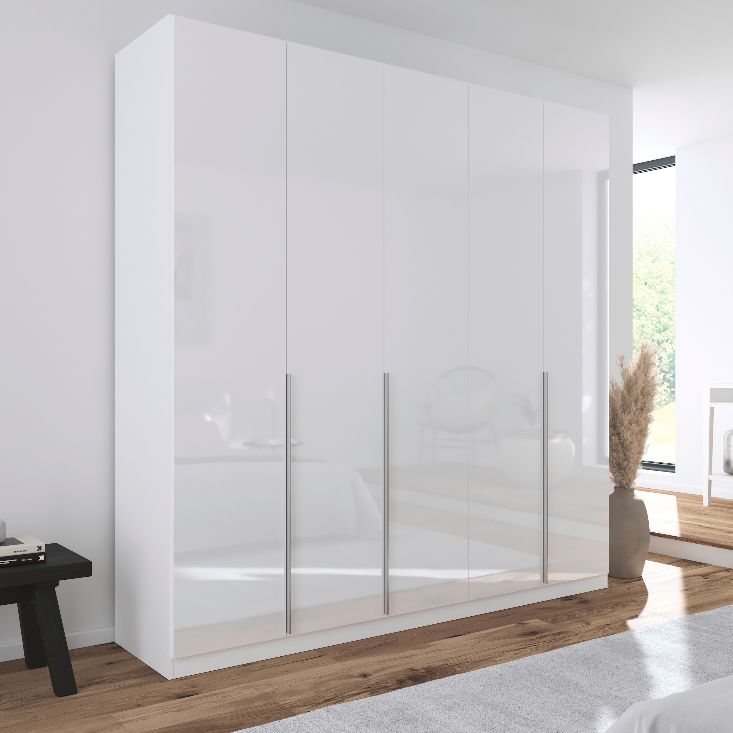 rauch Drehtürenschrank »Kleiderschrank Schrank Garderobe AGORDO TOPSELLER Schlafzimmer«, (in zwei Griff-Farben mit Dekor- oder Hochglanzfront), durchdachte Innenausstattung, in 6 Breiten und 2 Höhen MADE IN GERMANY