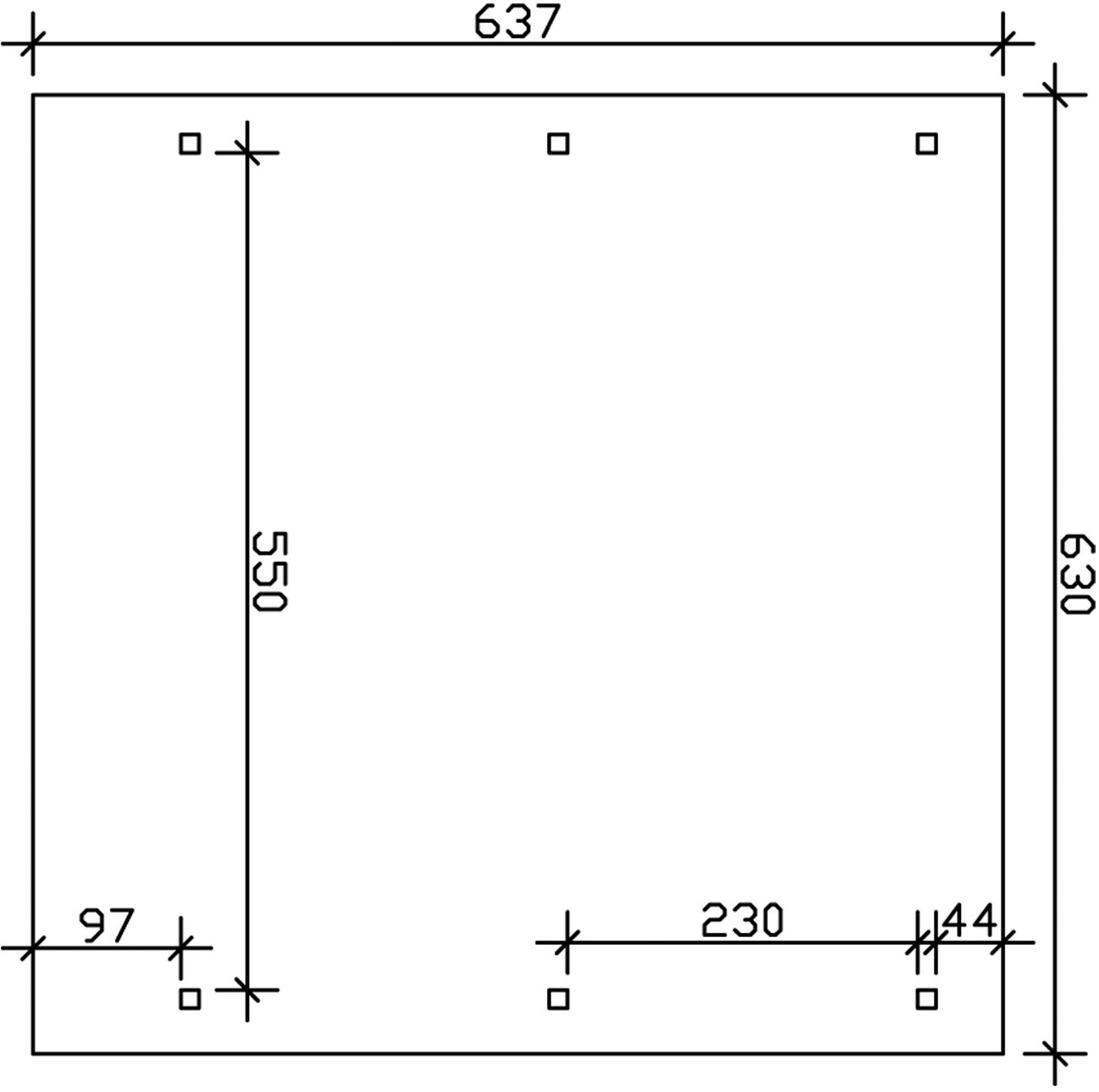 Skanholz Doppelcarport »Wendland«, Holz, 550 cm, Anthrazit, rote Blende