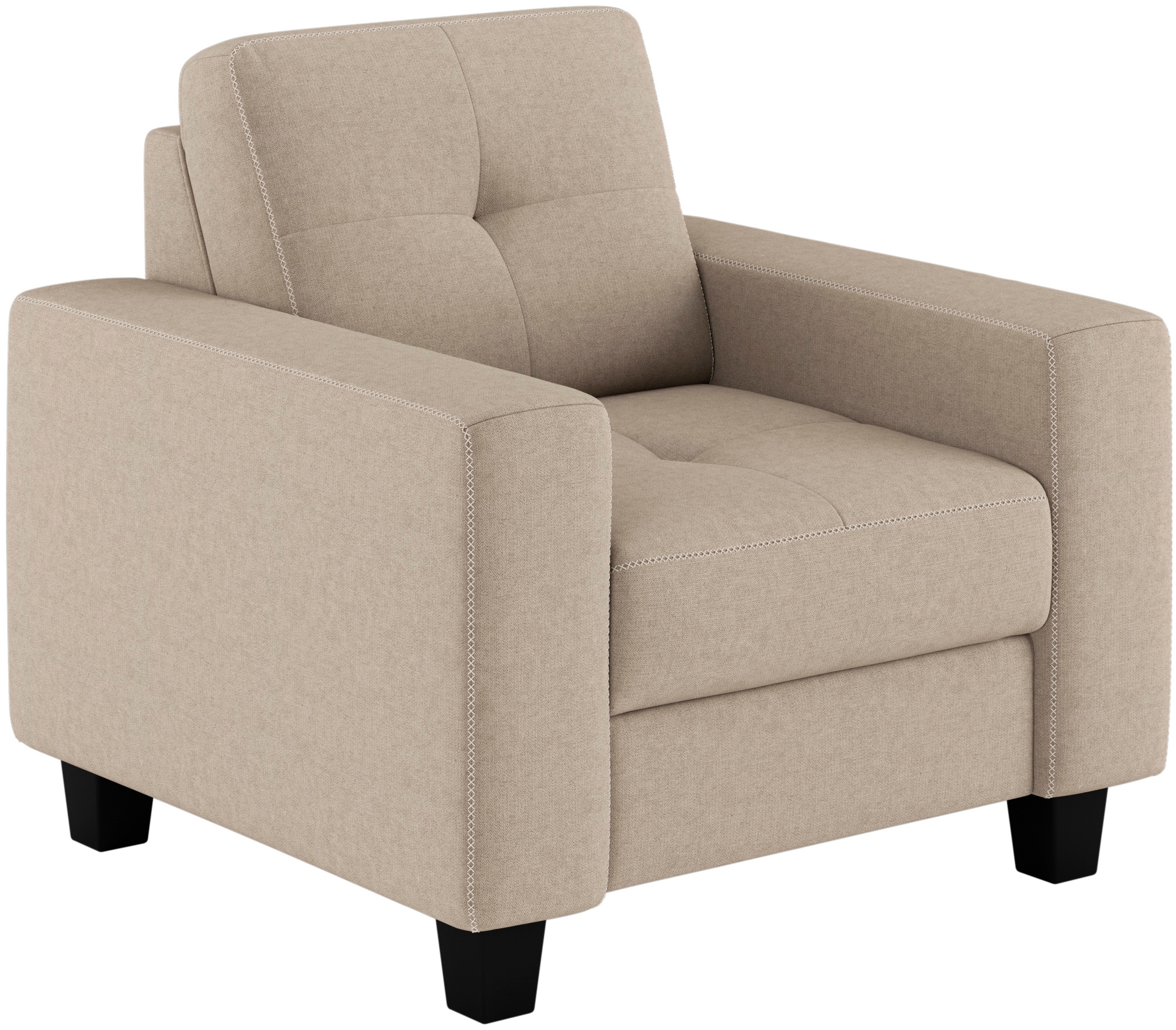 PLACES OF STYLE Sessel »Varese« Kreuznaht in beige