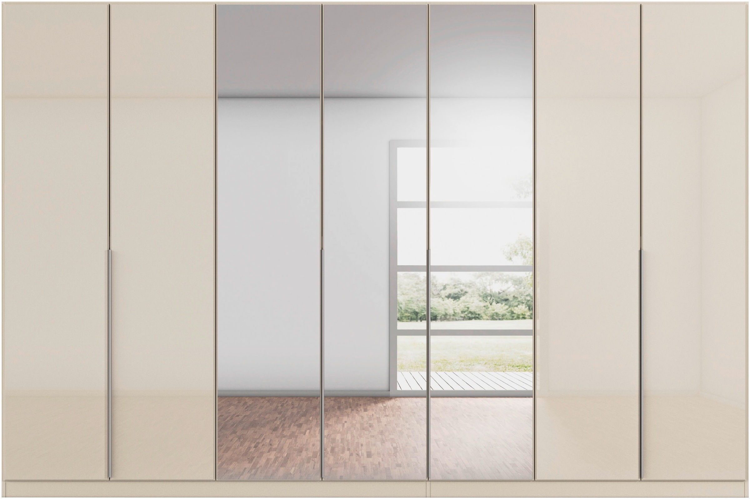 rauch Drehtürenschrank »Kleiderschrank Kleiderschränke Schrank Garderobe AGORDO mit Glasfront«, (in zwei Griff-Farben), durchdachte Innenausstattung, in 6 Breiten und 2 Höhen MADE IN GERMANY