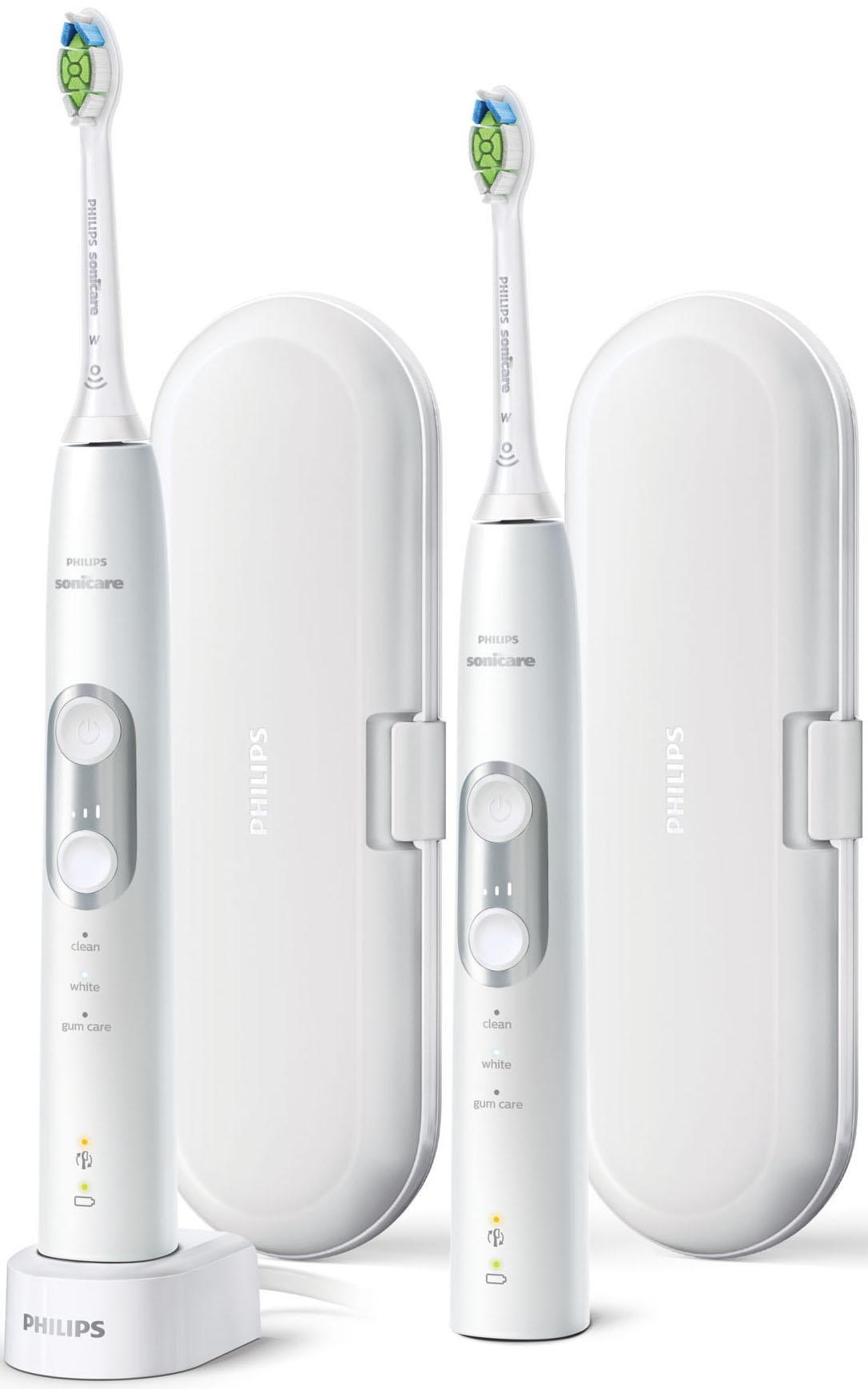 Philips Sonicare Elektrische Zahnbürste »HX6877/34«, 2 St. Aufsteckbürsten, Protective Clean 6100, Doppelpack, mit 3 Putzprogrammen