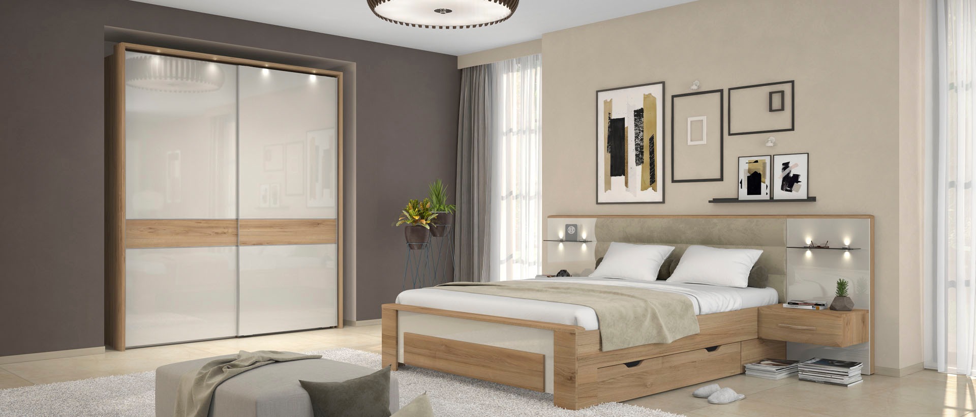 Home affaire Bettschubkasten "Gala, Schublade auf Rollen für ausreichend St günstig online kaufen