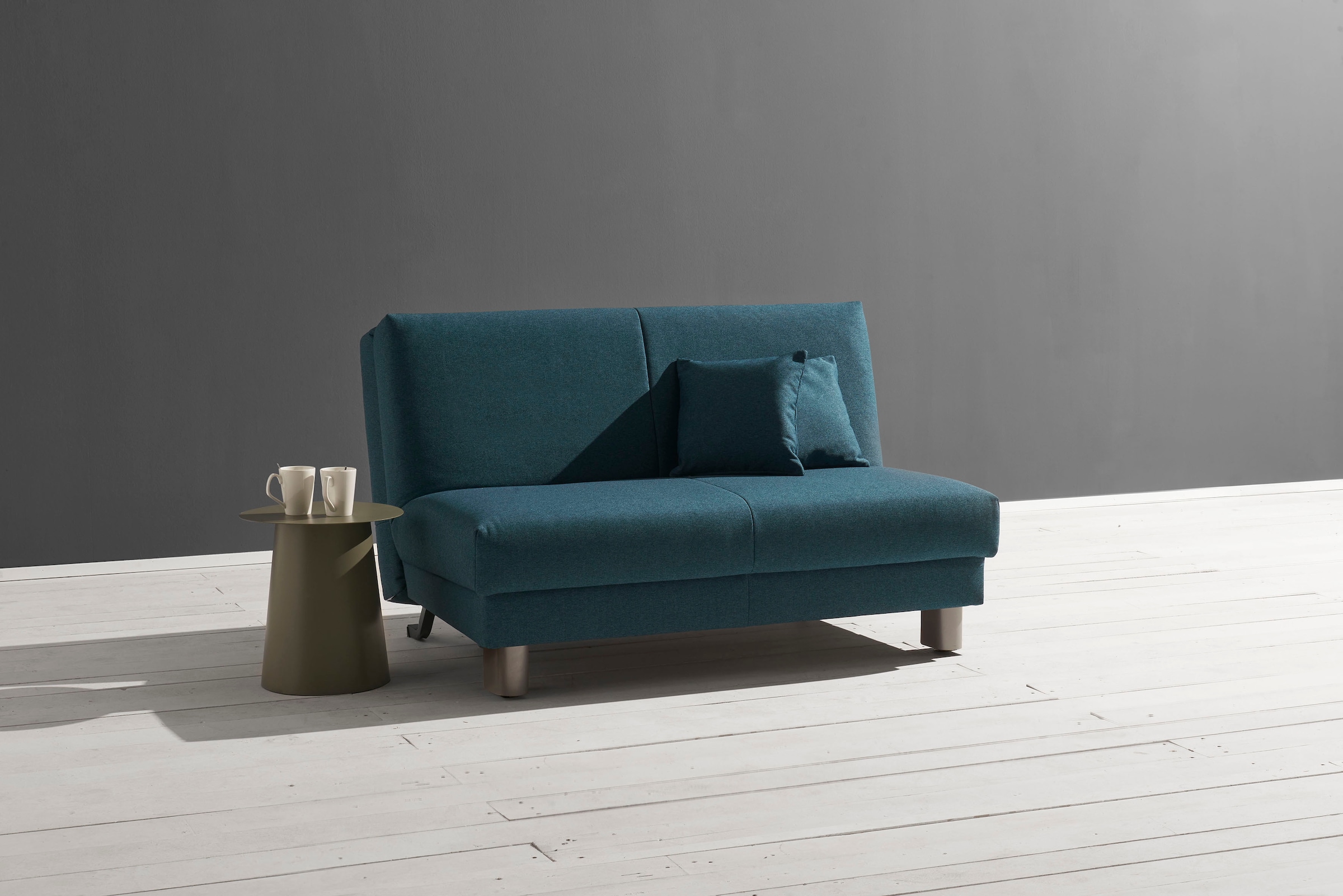 ell + ell Schlafsofa »Enny«, Liegefläche Breite 120 oder 140 cm, Liegehöhe 45 cm, Füße alufarben