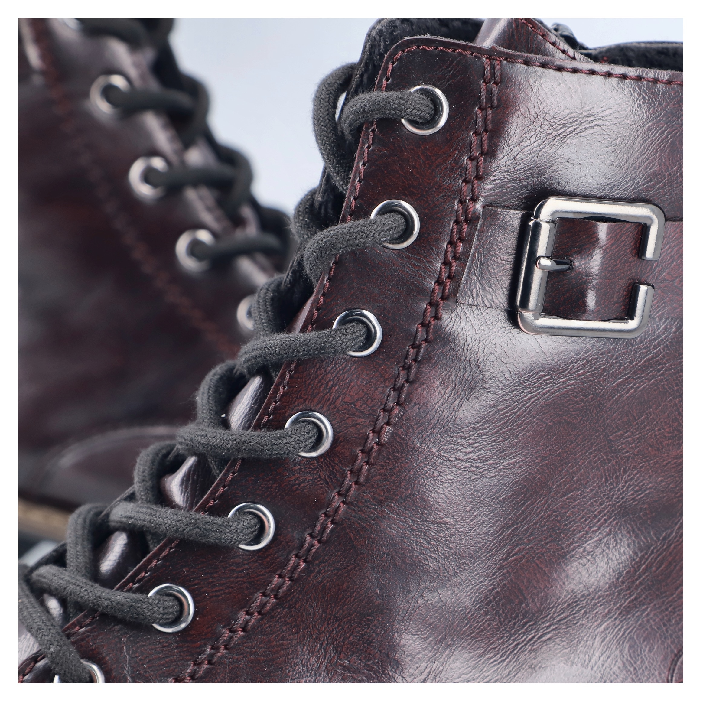 Rieker Schnürstiefelette  Schnürboots, Blockabsatz, mit Reißverschluss für leichtes Anziehen