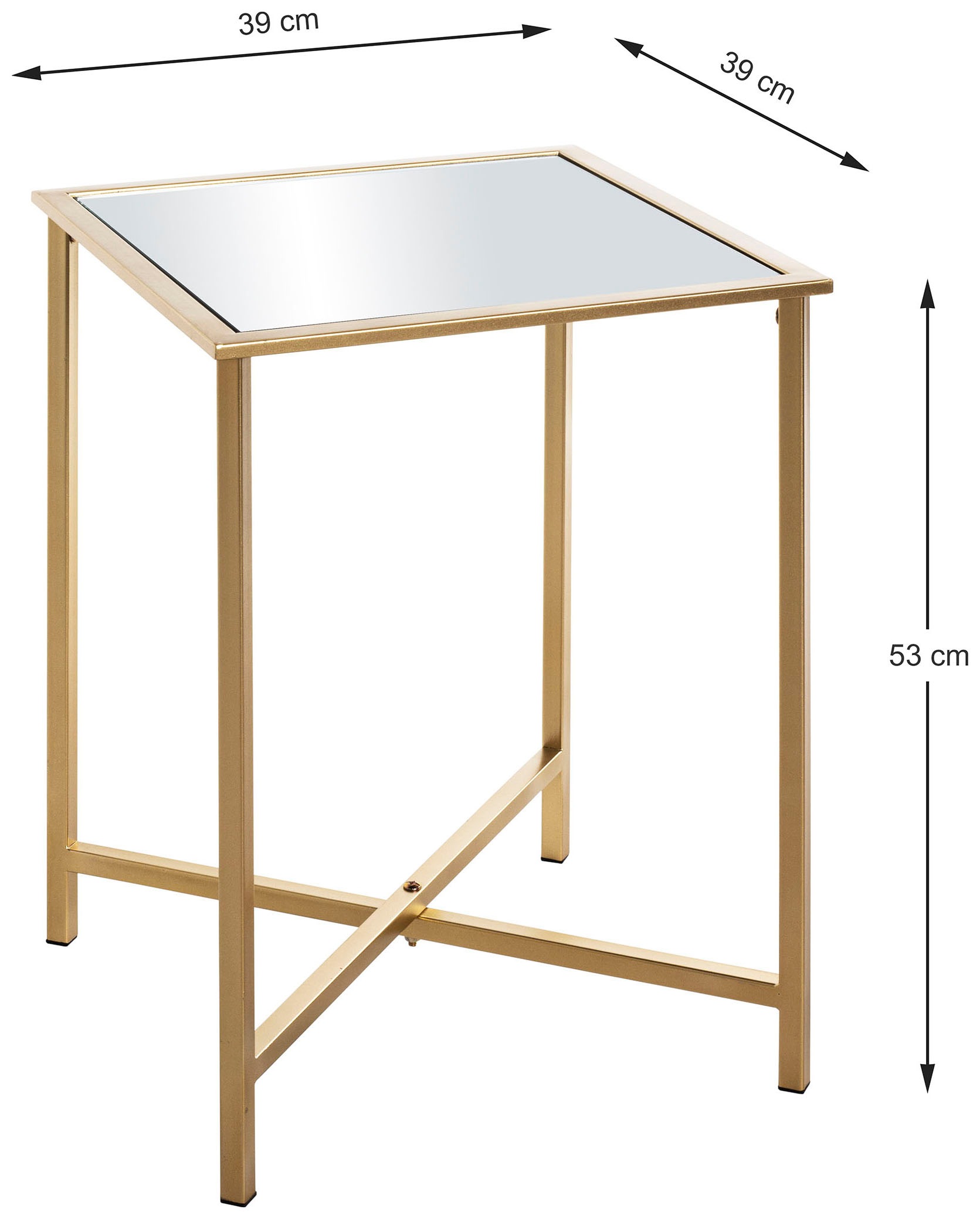 HAKU Beistelltisch »Sofatisch, Wohnzimmertisch« 1 Stk. tlg. quadratisch - aus Metall Gold B/T/H 39/39/53 cm