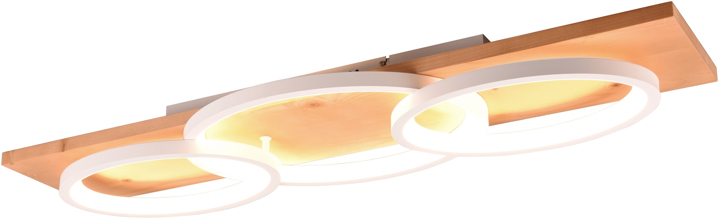 TRIO Leuchten LED Deckenleuchte »BARCA, dimmbare Deckenlampe aus Holz & Met günstig online kaufen