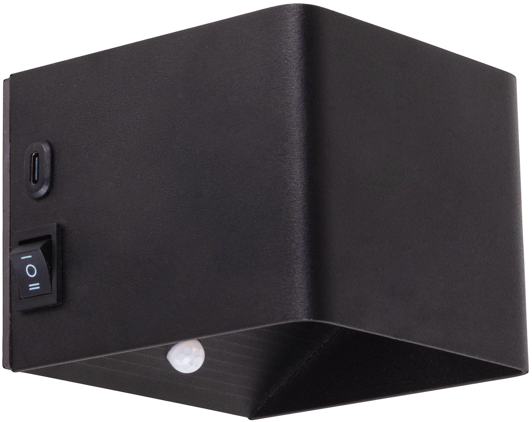 näve LED Wandleuchte »Cube«, 1 flammig, Leuchtmittel LED-Modul | LED fest integriert, Akku, magnetisch, Bewegungssensor, Memory, USB-C, Kippschalter