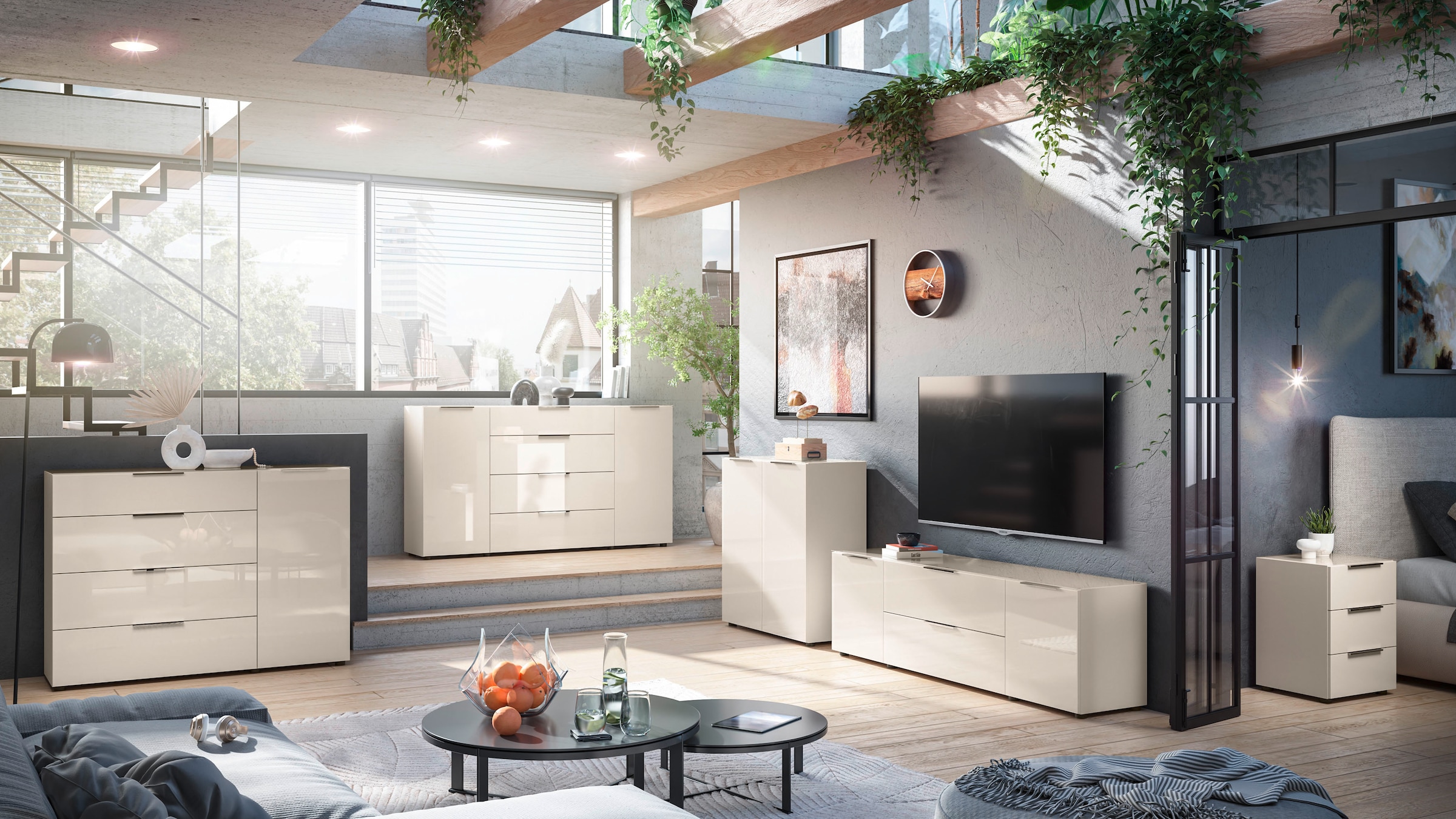 HBZ Kommode »Santorin Nachtkonsole, BxHxT 45x61x40 cm«, (1 St.), Breite 45cm, Softclose für Schubkästen, Melaminbeschichtung