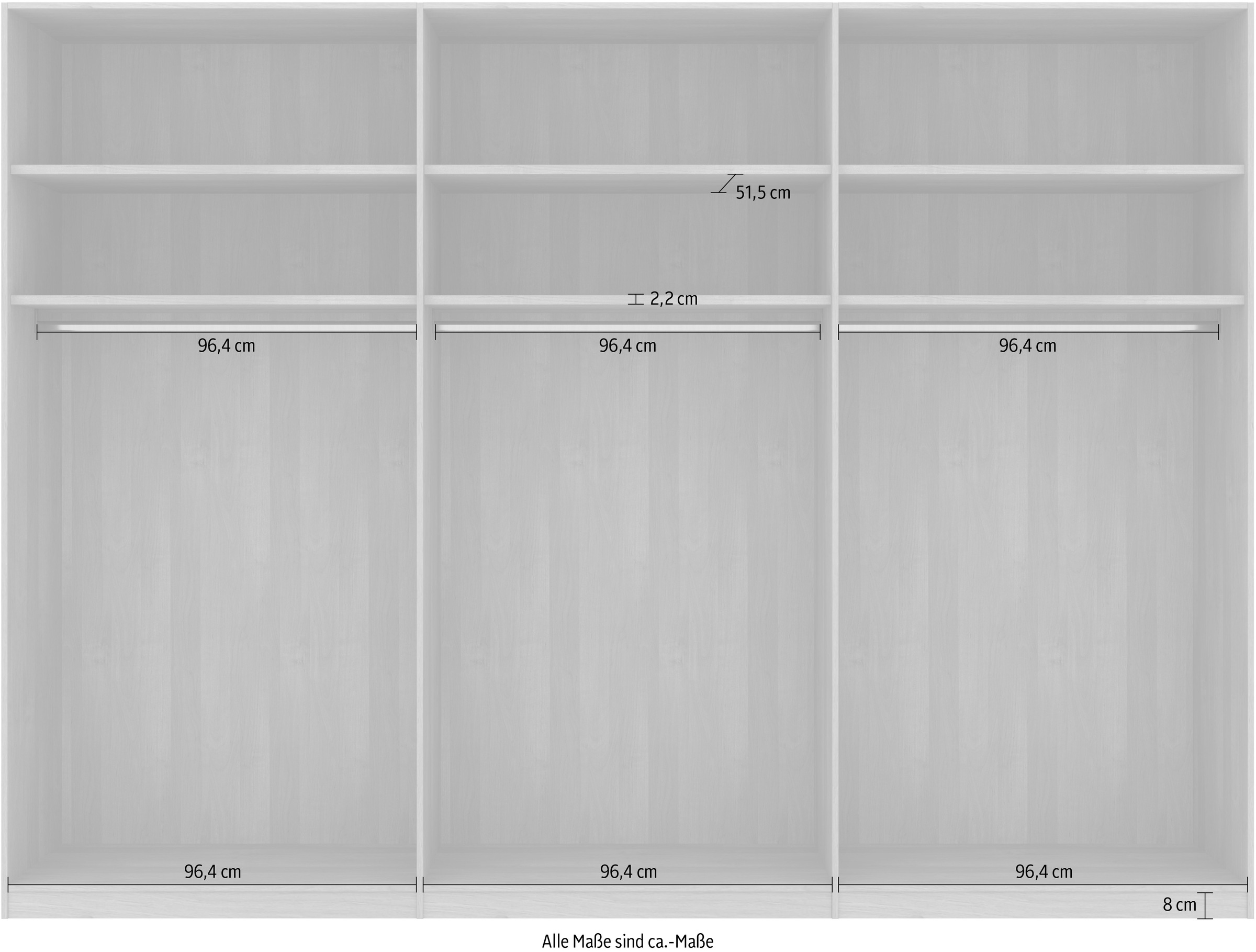 Musterring Drehtürenschrank »Savona, Kleiderschrank, Schrank, Garderobe, teilmassiv Eiche«, (mit Türdämpfern, mit Spiegel oder Glas, extra Böden, MADE IN GERMANY), Türen in Bianco-Eiche massiv, Spiegel-/Glastüren, verschiedene Größen