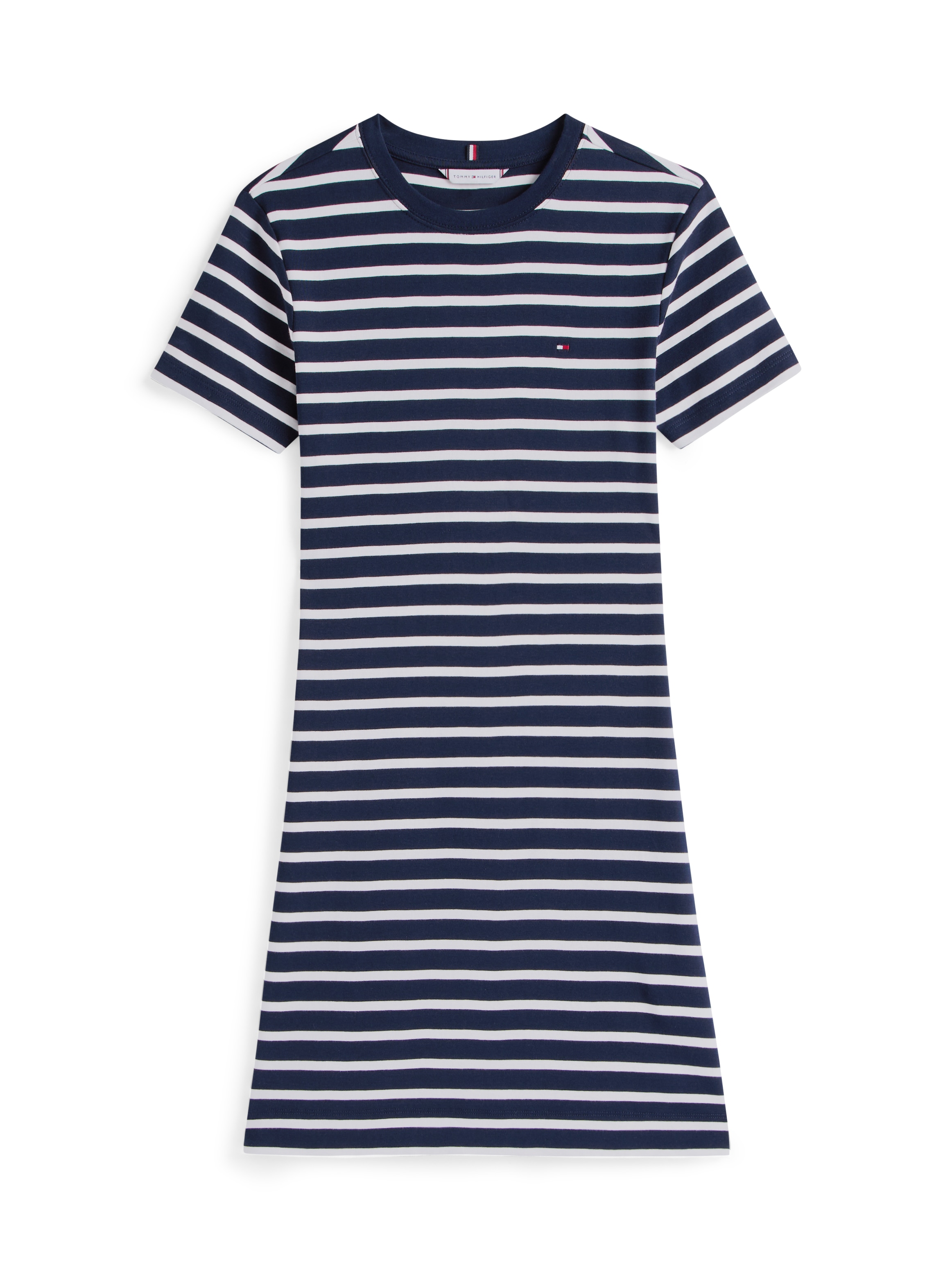Tommy Hilfiger Shirtkleid »NEW CODY STR SLIM SHORT DRS SS«, mit allover Streifendessin, Logo-Flag